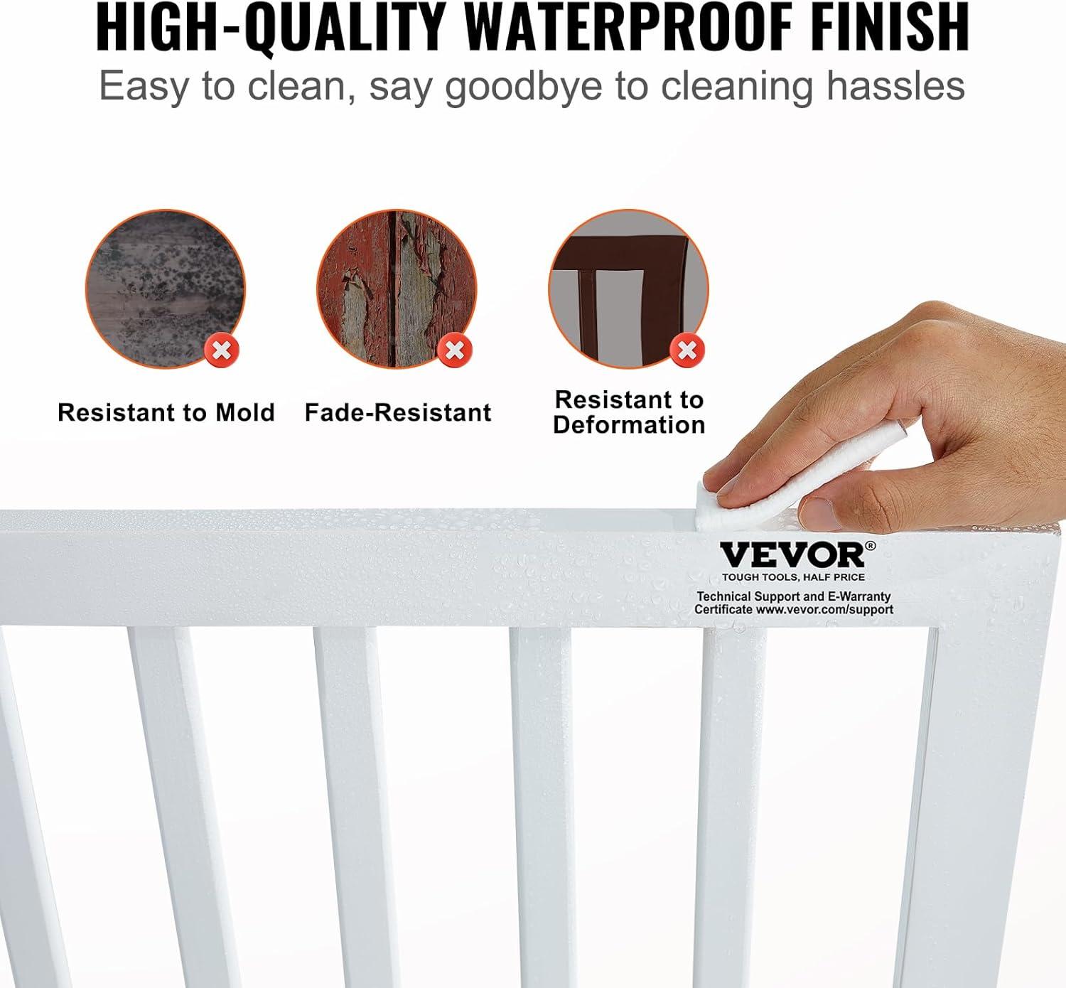 VEVOR Solid Wood Free Standing Pet Gate With Door