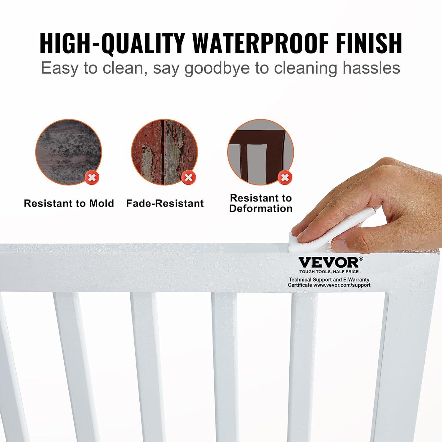 VEVOR Solid Wood Free Standing Pet Gate With Door