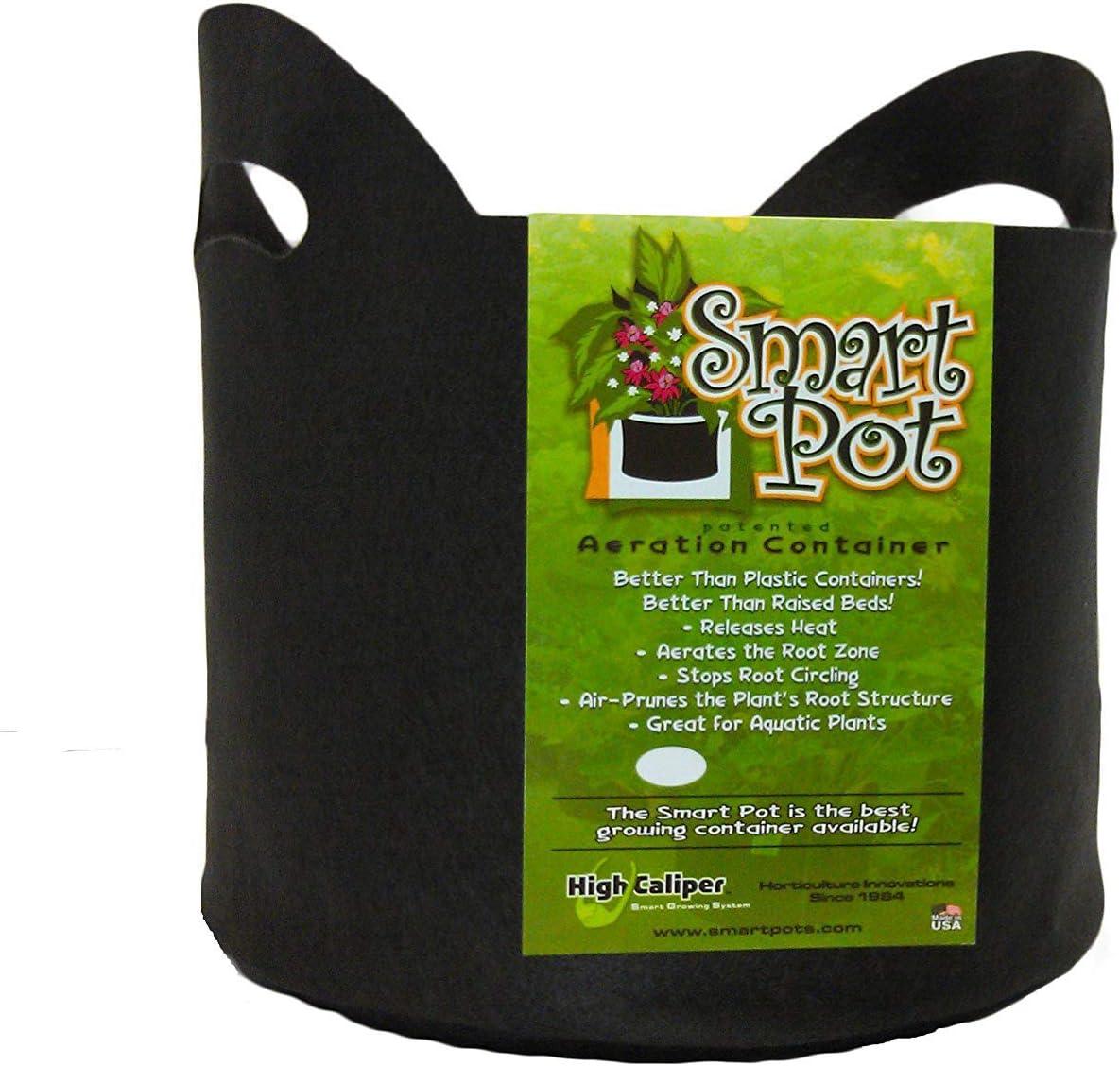 SMART POT 10 Gallon Fabric Grow Bag w/cut handles - Black