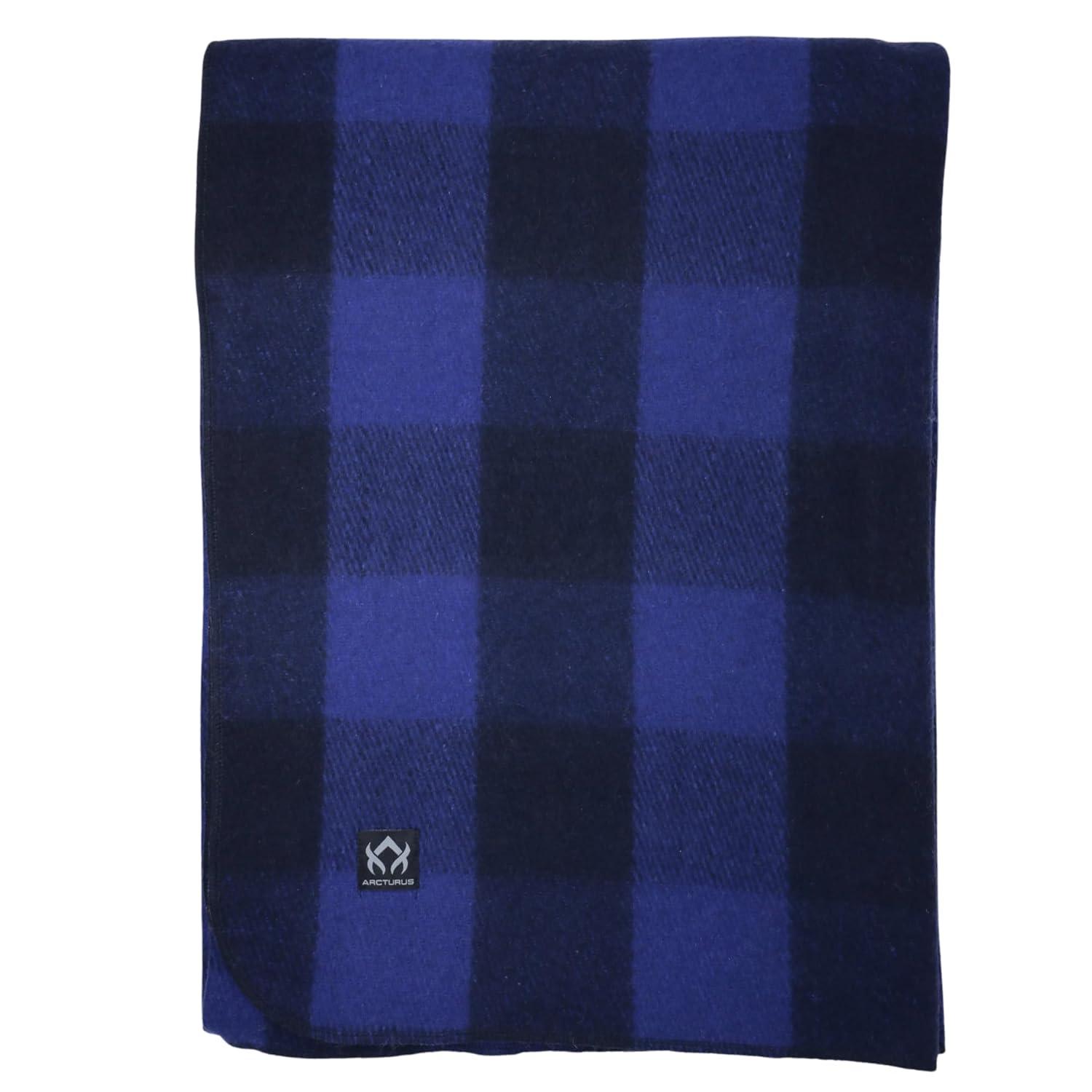 Arcturus Buffalo Plaid Wool Blanket, 64" x 88", Loom-Woven