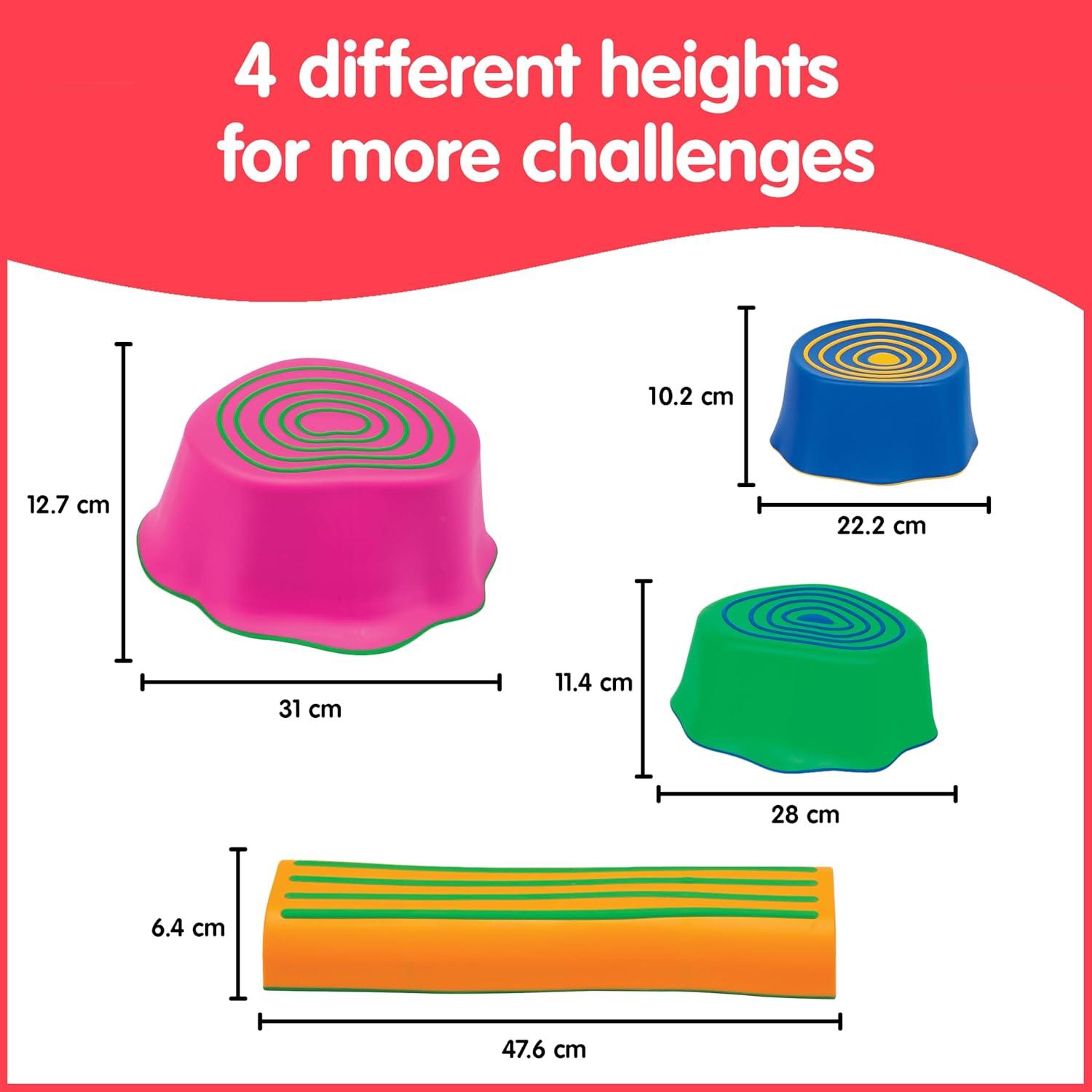 Colorful Plastic Stumps and Logs Obstacle Course Set