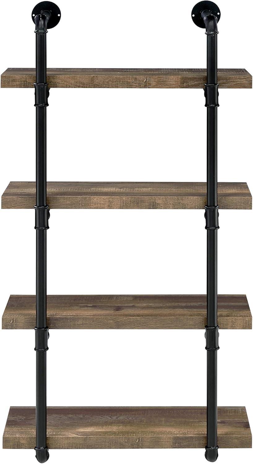 24" Elmcrest 4 Shelf Wall Bookcase with Black Frame - Coaster