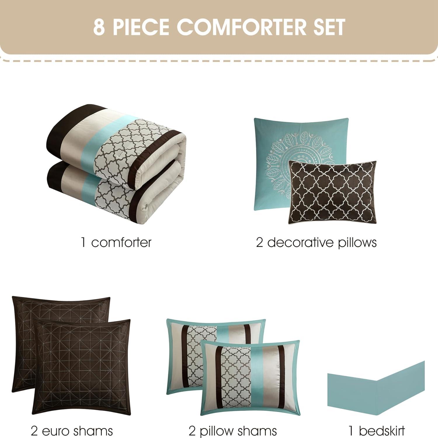 Avalon Microfiber Modern & Contemporary 8 Piece Comforter Set