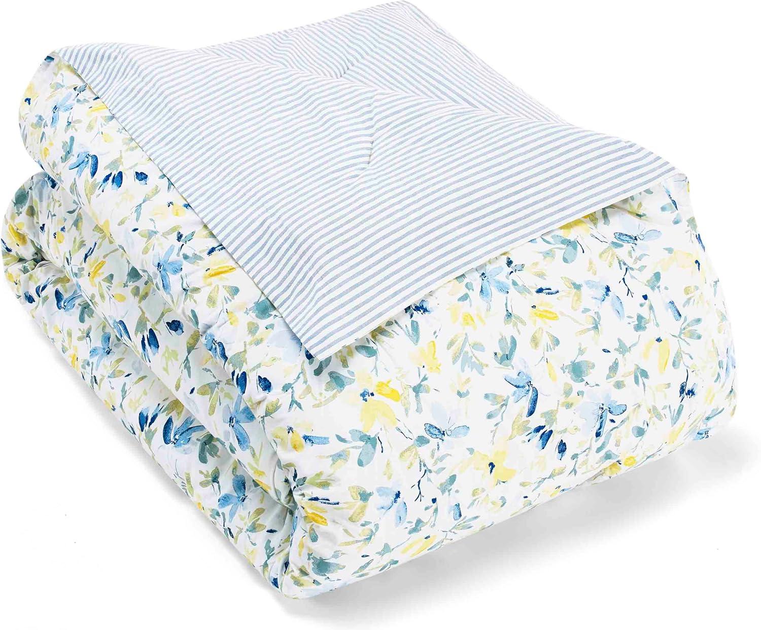 Laura Ashley Nora Blue Cotton Comforter Bonus Set