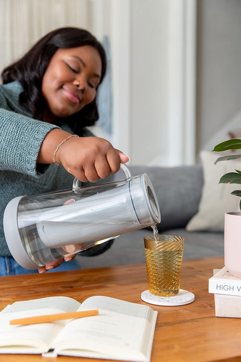 Pebble BPA-Free 7-Cup Water Filter Pitcher with Carbon Filter