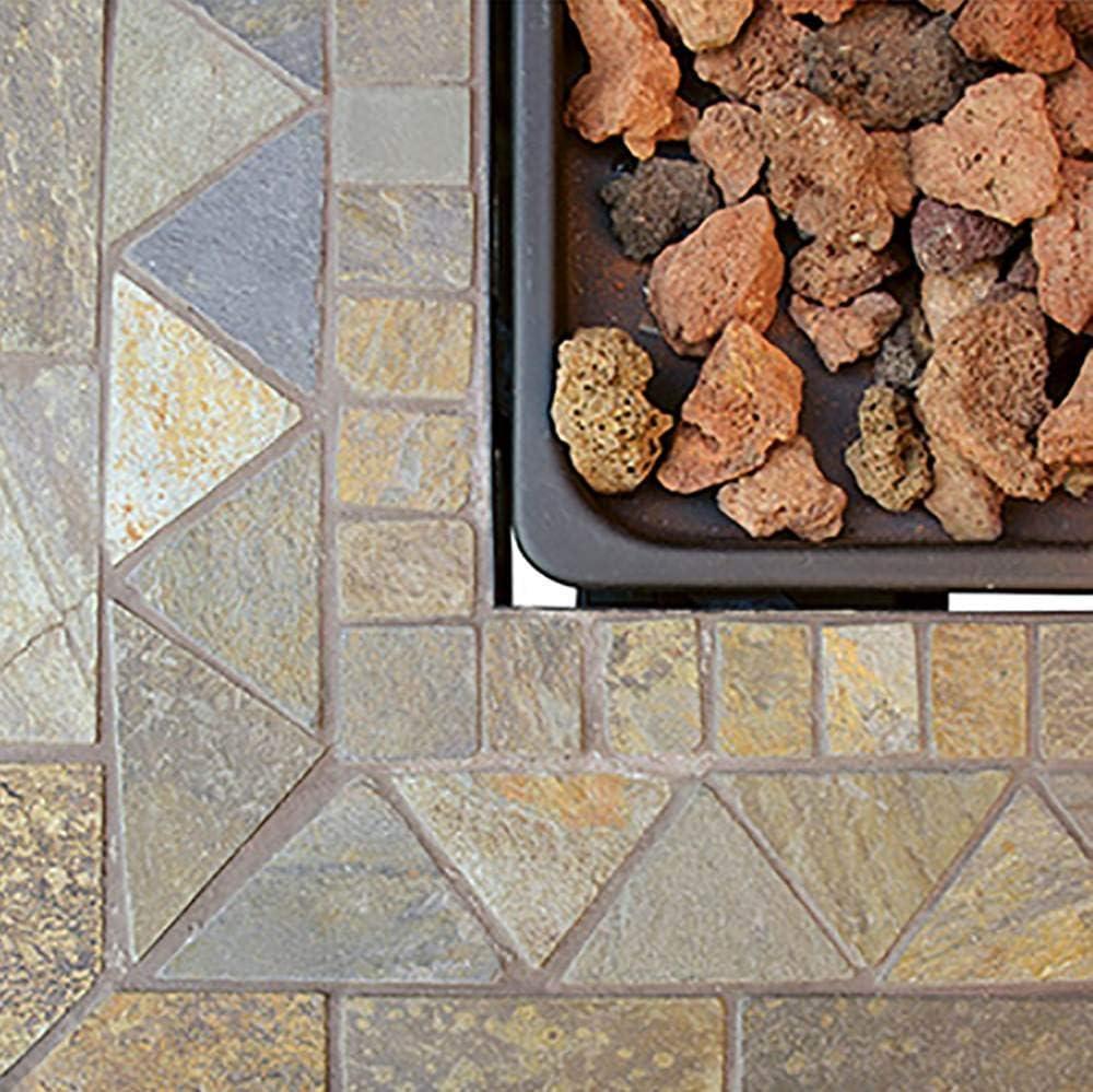 Endless Summer Endless Summer, 30" Square LP Gas Outdoor Fire Pit with Mosaic Slate Tile Mantel