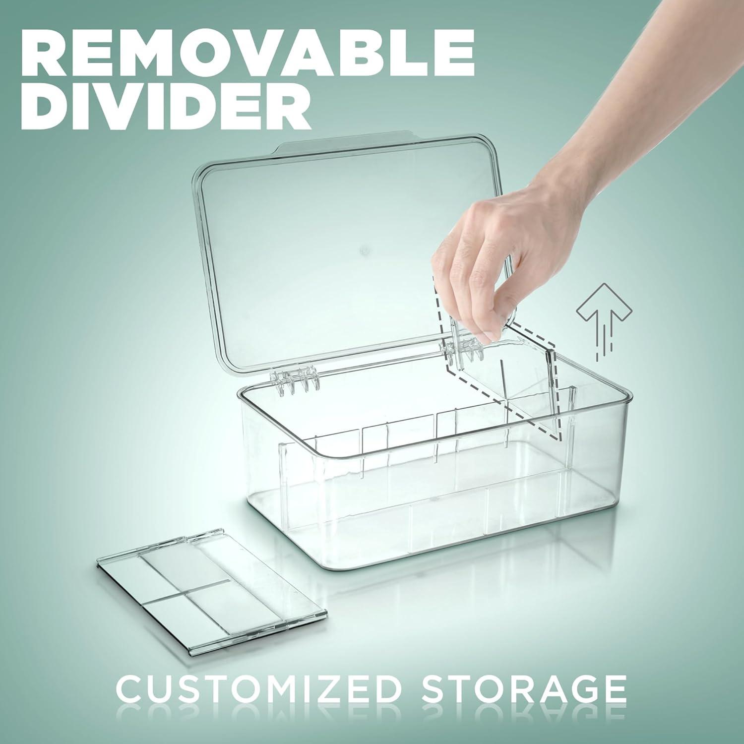 Utopia Home 2 Pack Tea Bag Organizer - Stackable Tea Bag Storage Organizer with Lid - Tea bag holder For Kitchen Organizers and Storage, Multi-Functional Kitchen Organizer, Home organizer (Clear)