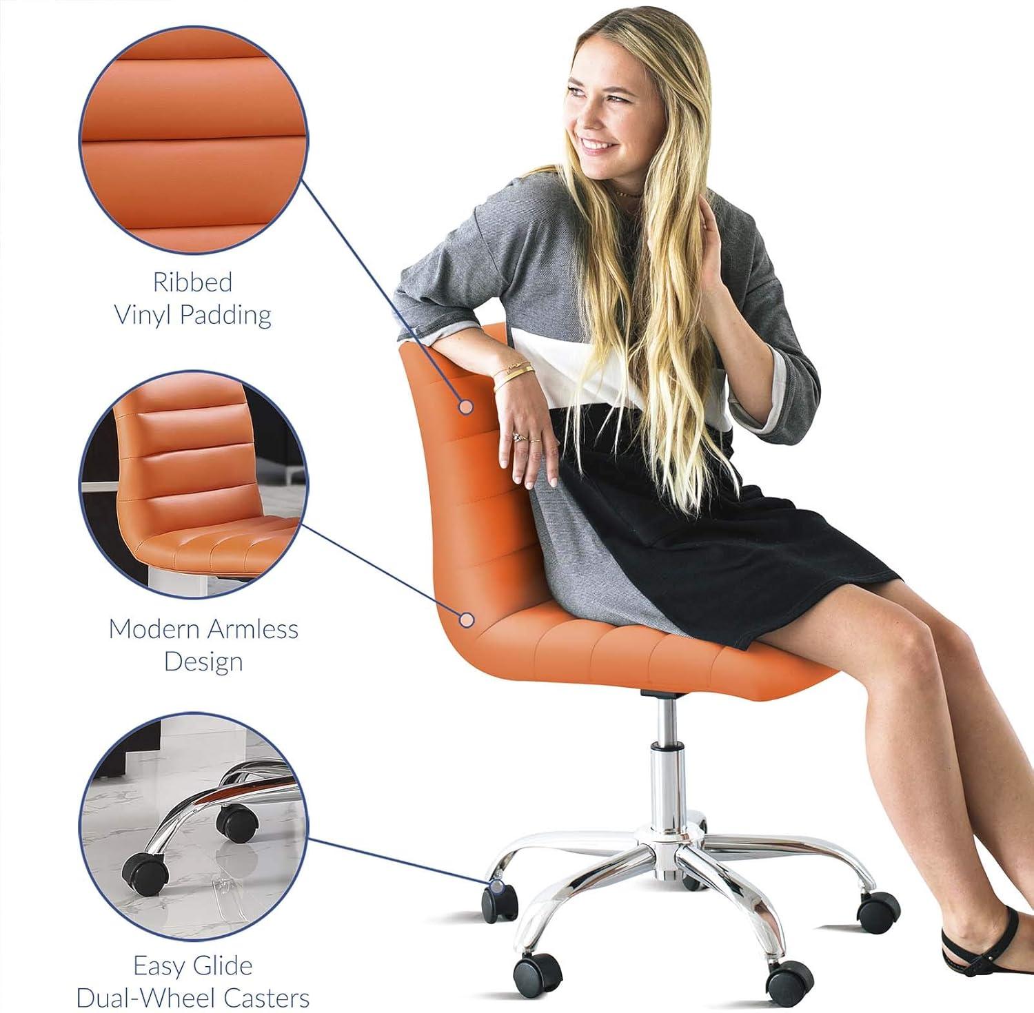 Modway Ripple Armless Mid Back Vinyl Office Chair
