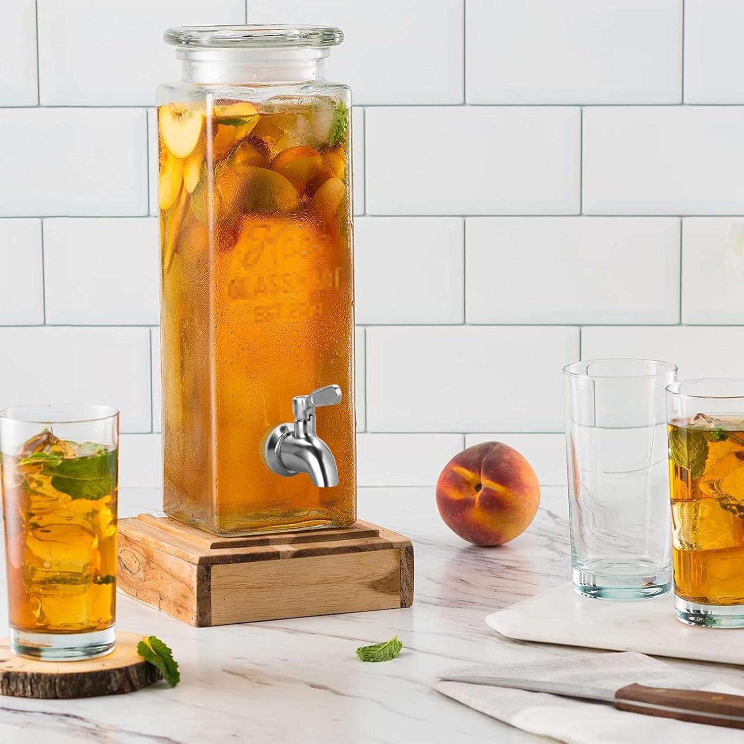 Polished Stainless Steel Beverage Dispenser Replacement Spigot Set