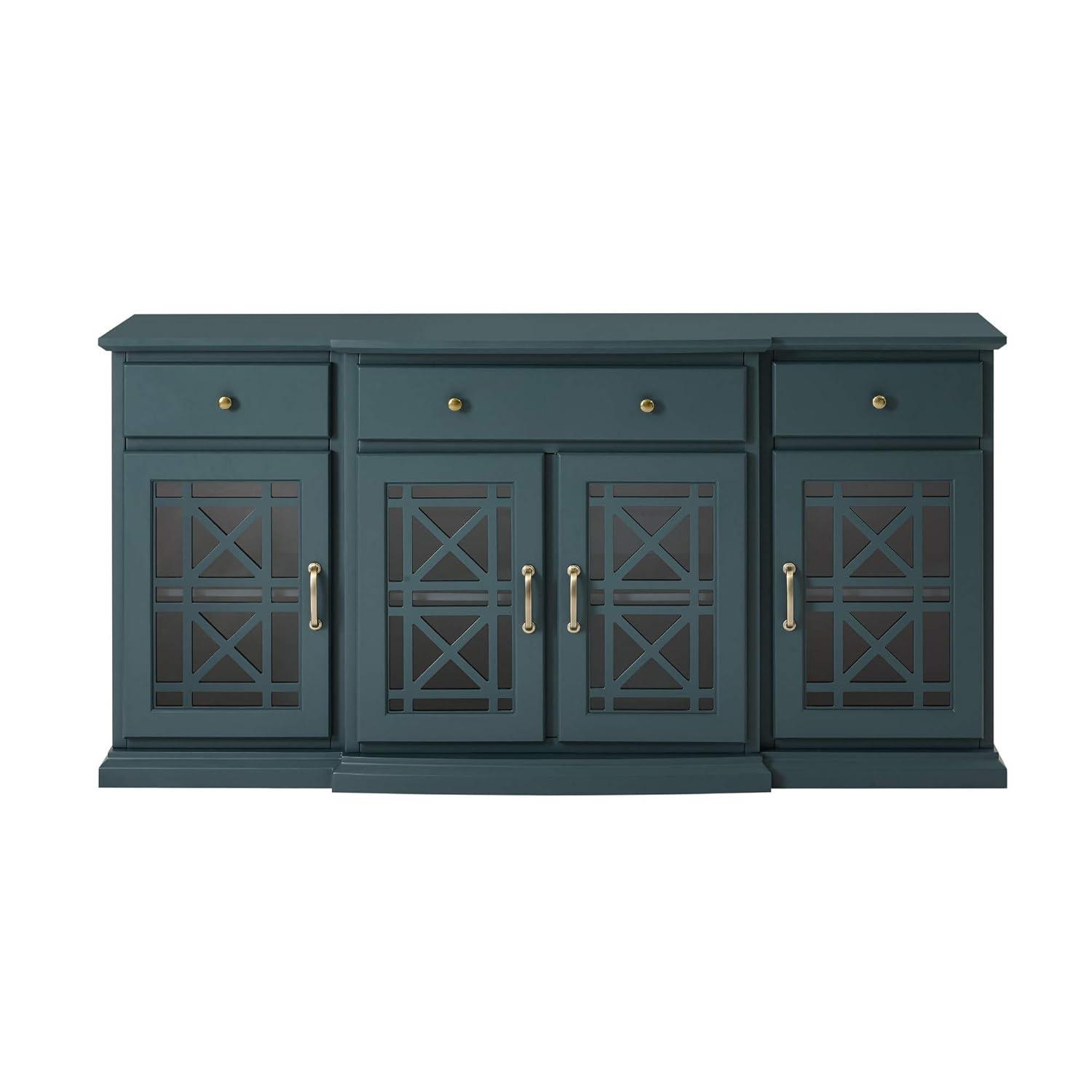 Saugeries Fretwork Detailed Glass Door Sideboard