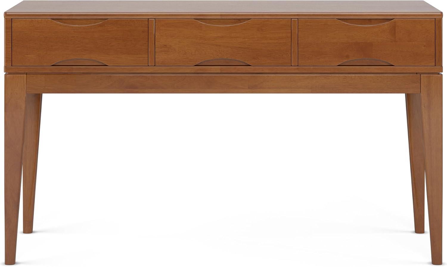 Harper SOLID HARDWOOD 54 inch Wide Modern Console Sofa Table in Teak Brown