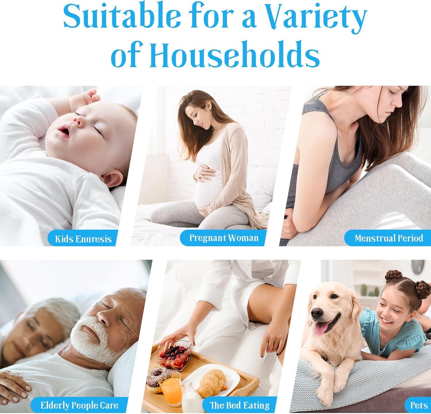 2 Pack Twin Waterproof Mattress Protector Deep Pocket Mattress Cover, Soft Breathable Mattress Pad, Fitted Noiseless Waterproof Bed Cover Stretch to 19"