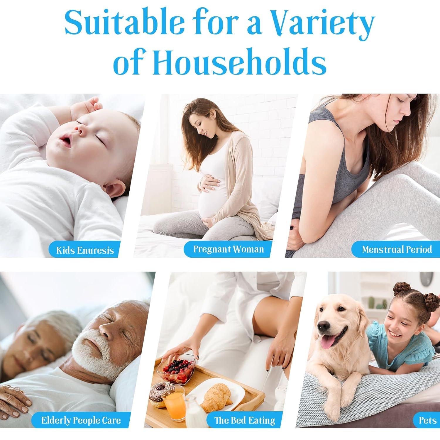 2 Pack Twin Waterproof Mattress Protector Deep Pocket Mattress Cover, Soft Breathable Mattress Pad, Fitted Noiseless Waterproof Bed Cover Stretch to 19"