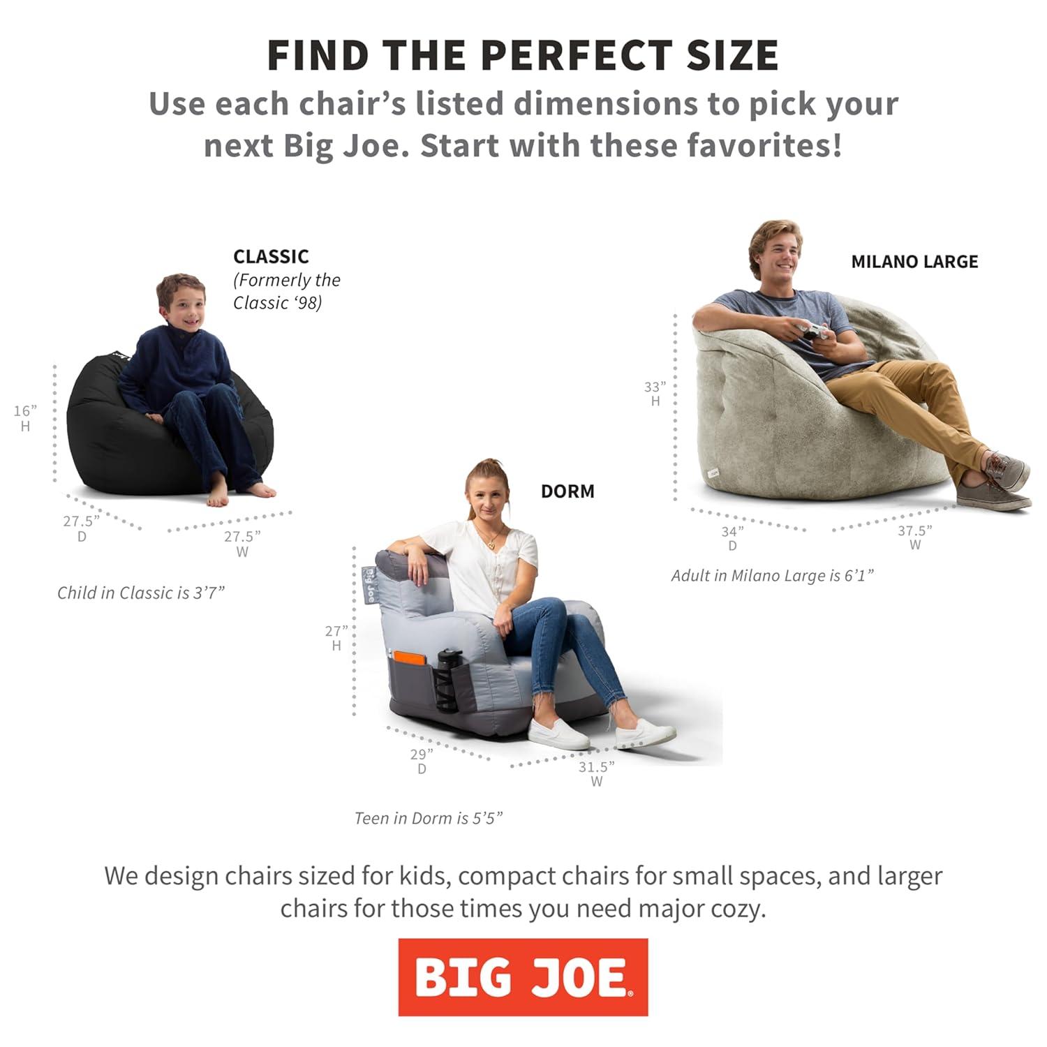Big Joe Classic Teardrop Kids Bean Bag Chair in Stain Resistant Fabric