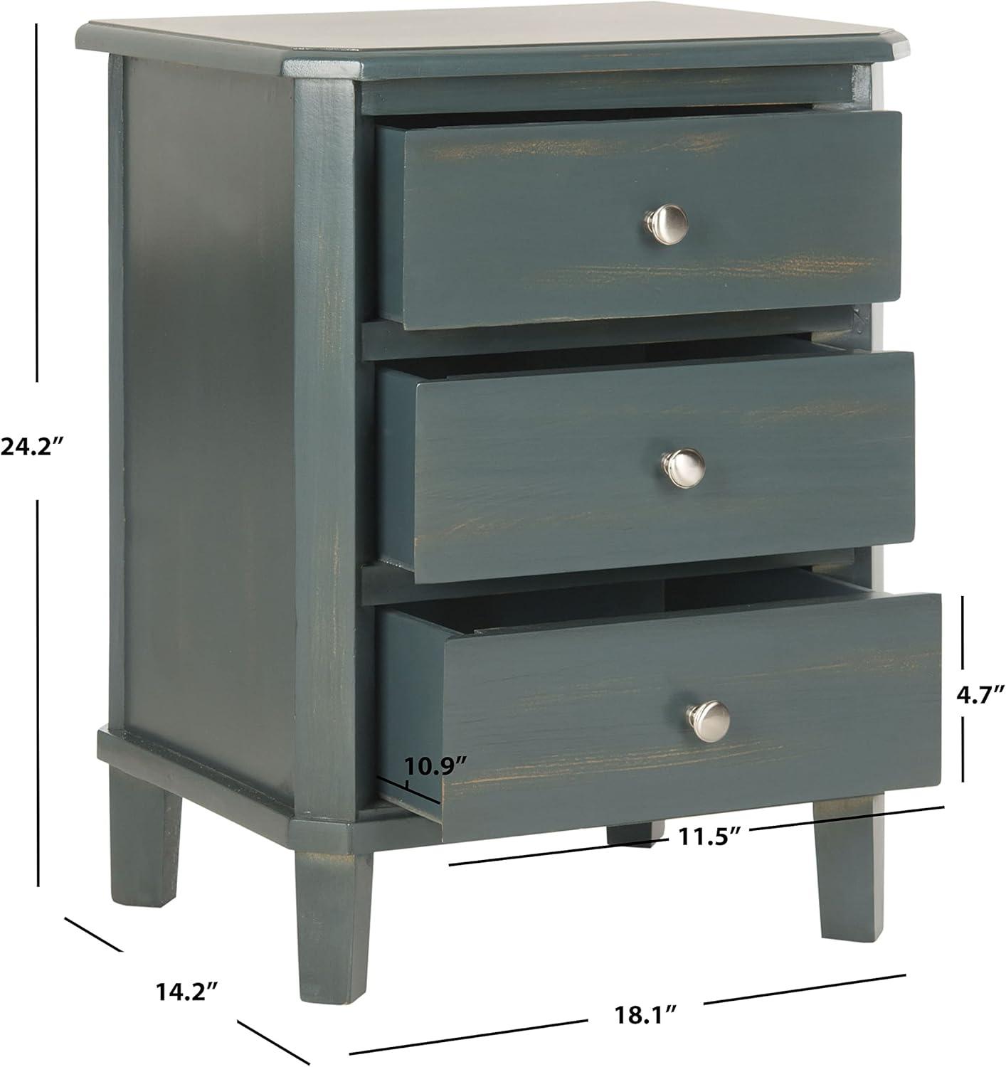 Joe End Table With Storage Drawers- Dark Teal - Safavieh.