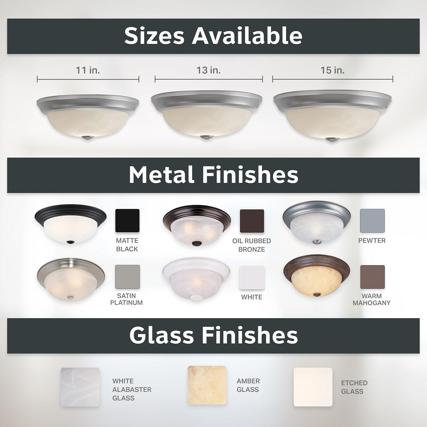 Designers Fountain 11 inch 2-Light Pewter Flush Mount Ceiling Light, 1257S-PW-AL