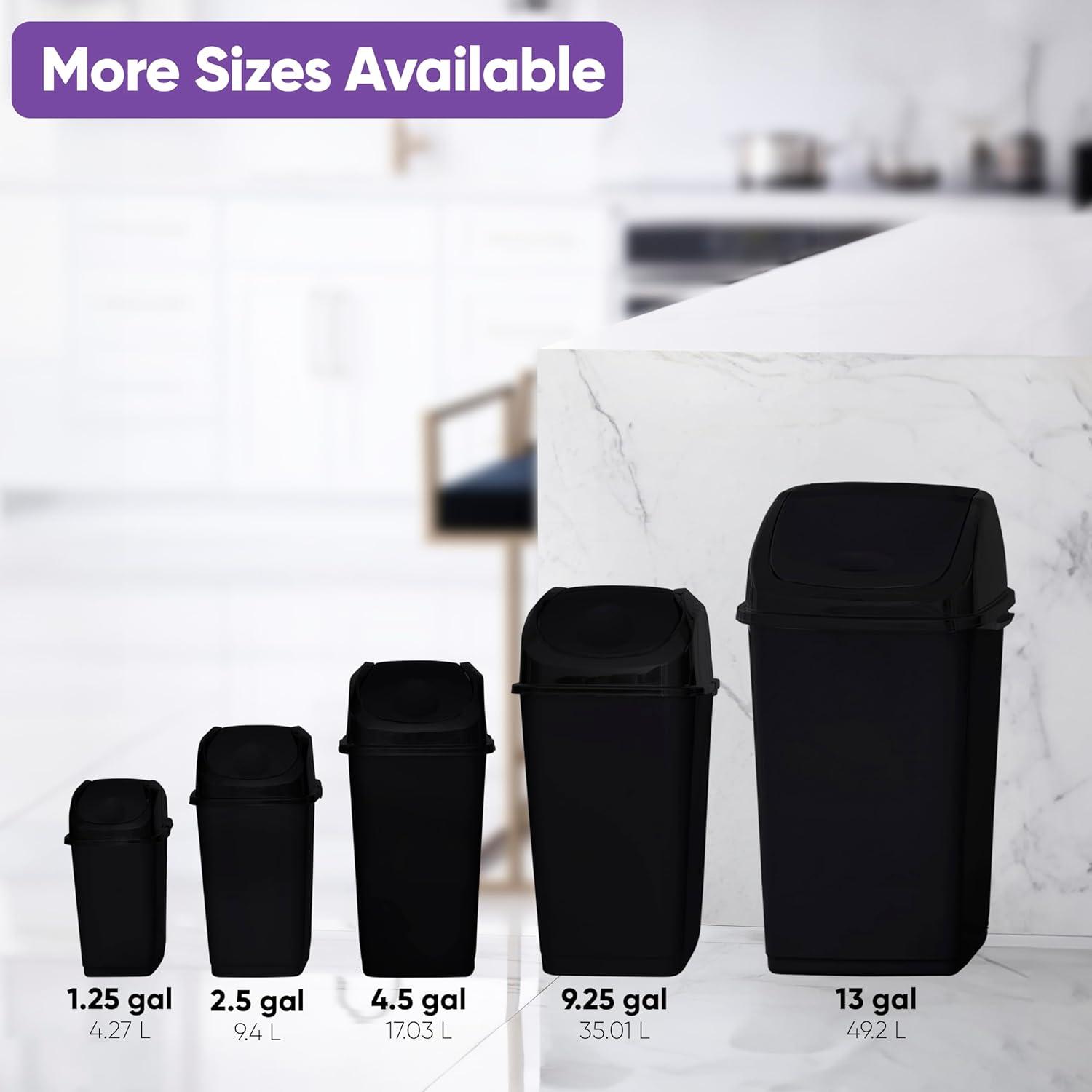 Superio Plastic 13 Gallon Swing Top Trash Can