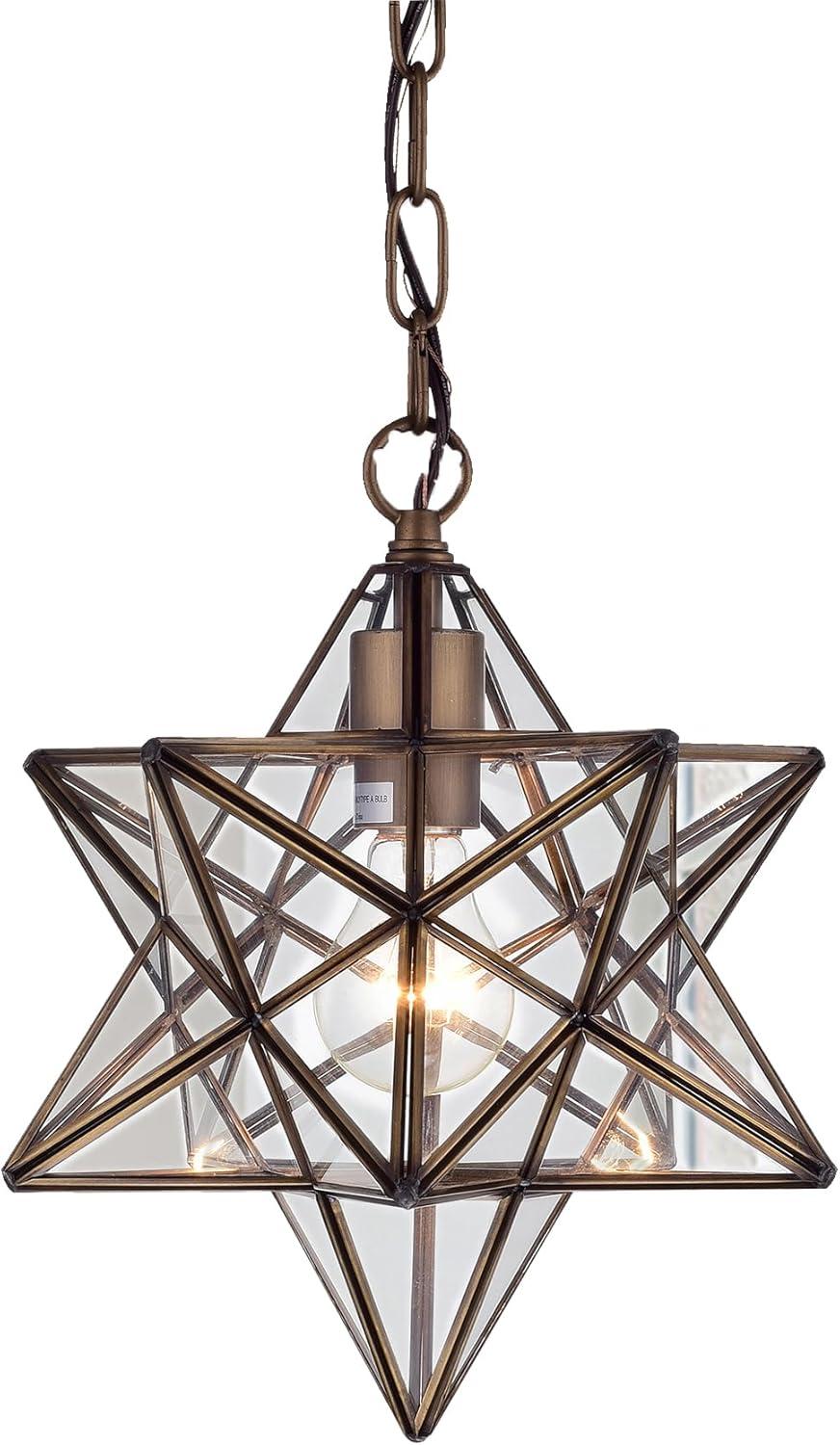 Warehouse of Tiffany RL8198AB Warehouse of Tiffany Minkar 1-light Antique Bronze Star Pendant