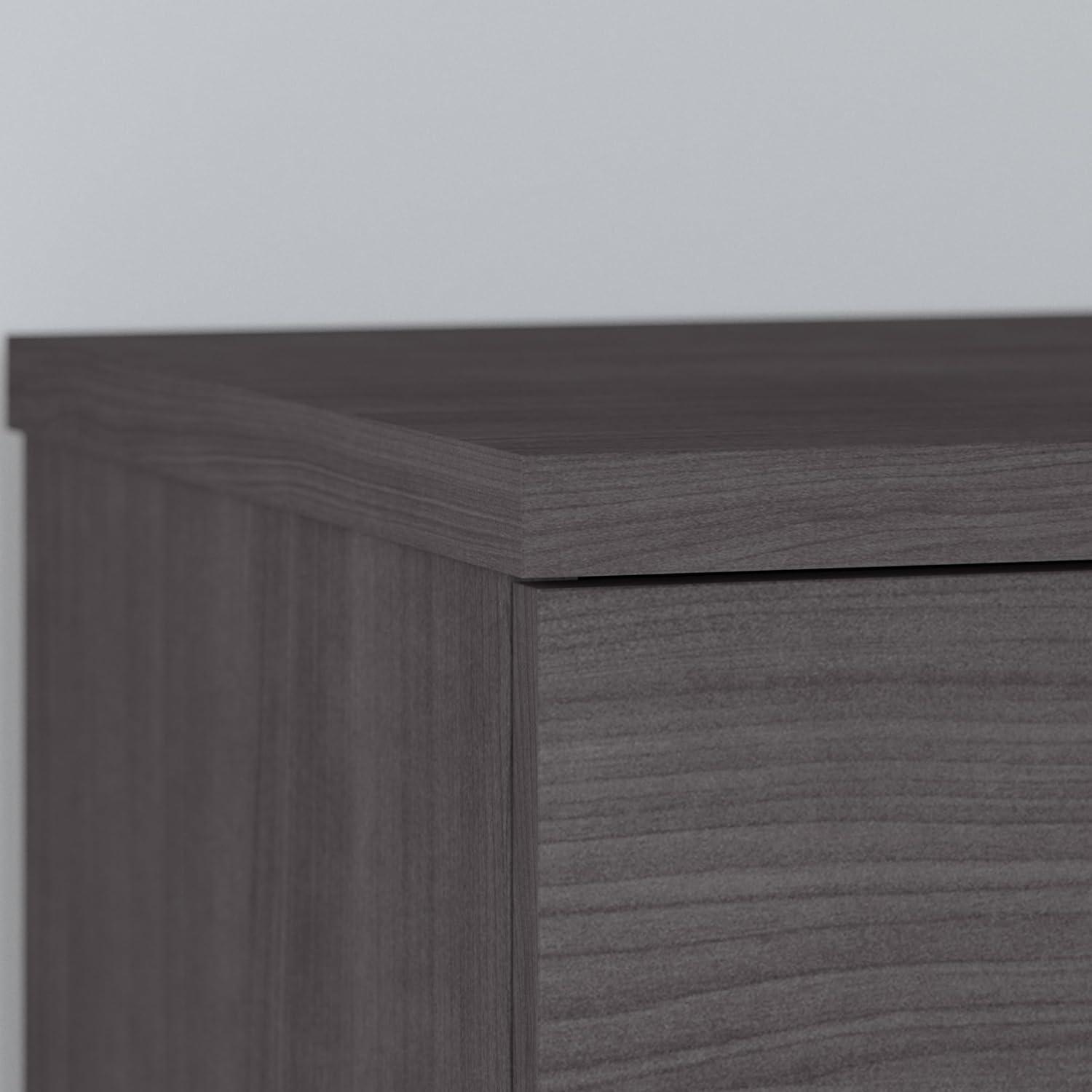 Bush Furniture Somerset 60" L Shaped Desk with Storage, Storm Gray