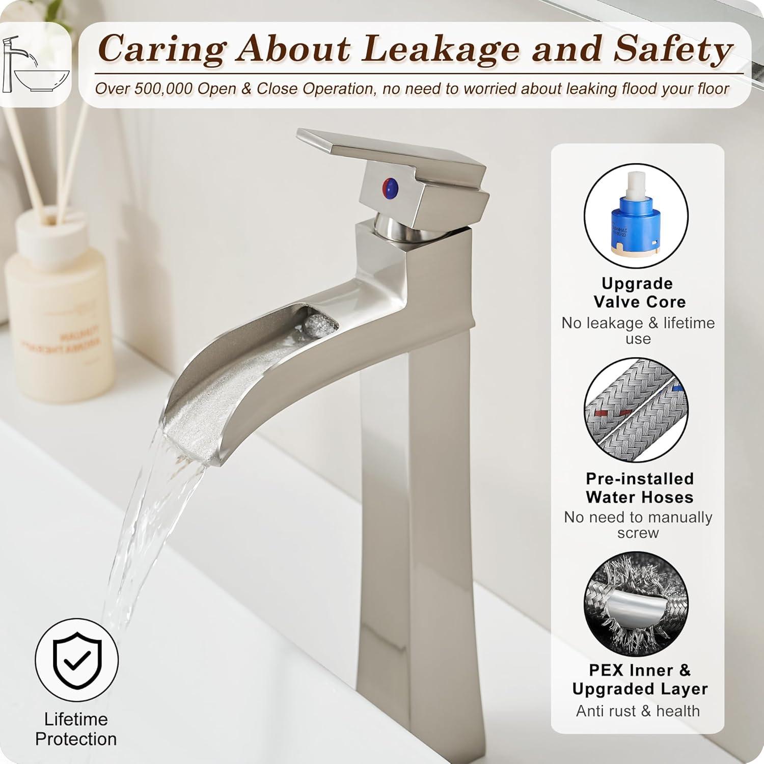 VIBRANTBATH 6009H-Black Vessel Sink Faucet Single-handle Bathroom Faucet with Drain Assembly