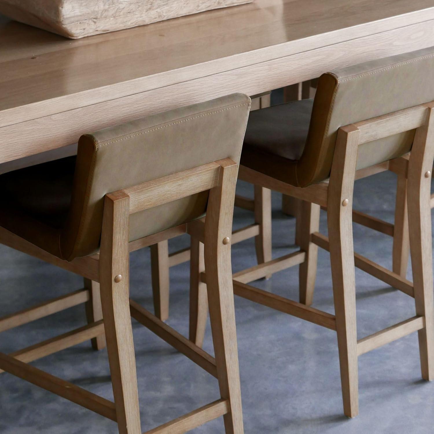 Nathan James Upholstered Wooden Stool