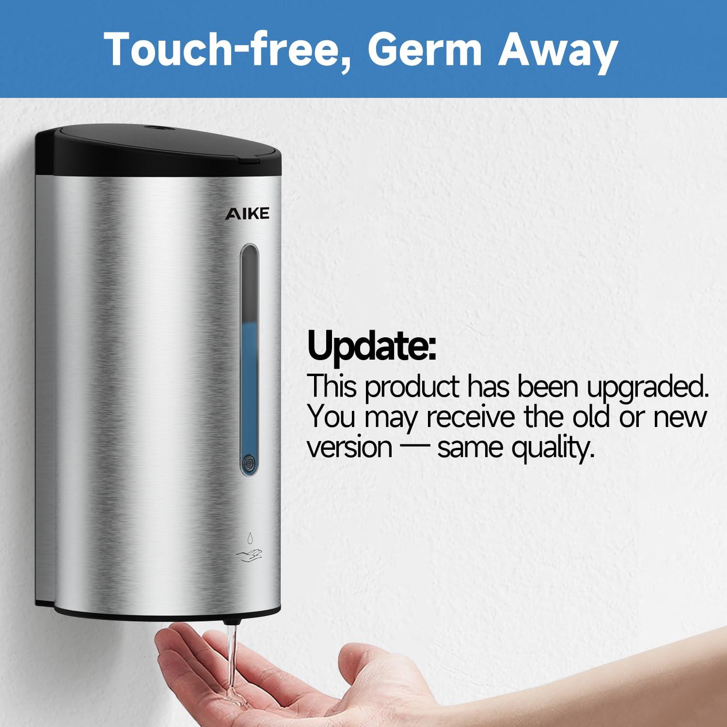 AIKE Wall-Mount Automatic Liquid Soap Dispenser Commercial Large Capacity White Model AK1205