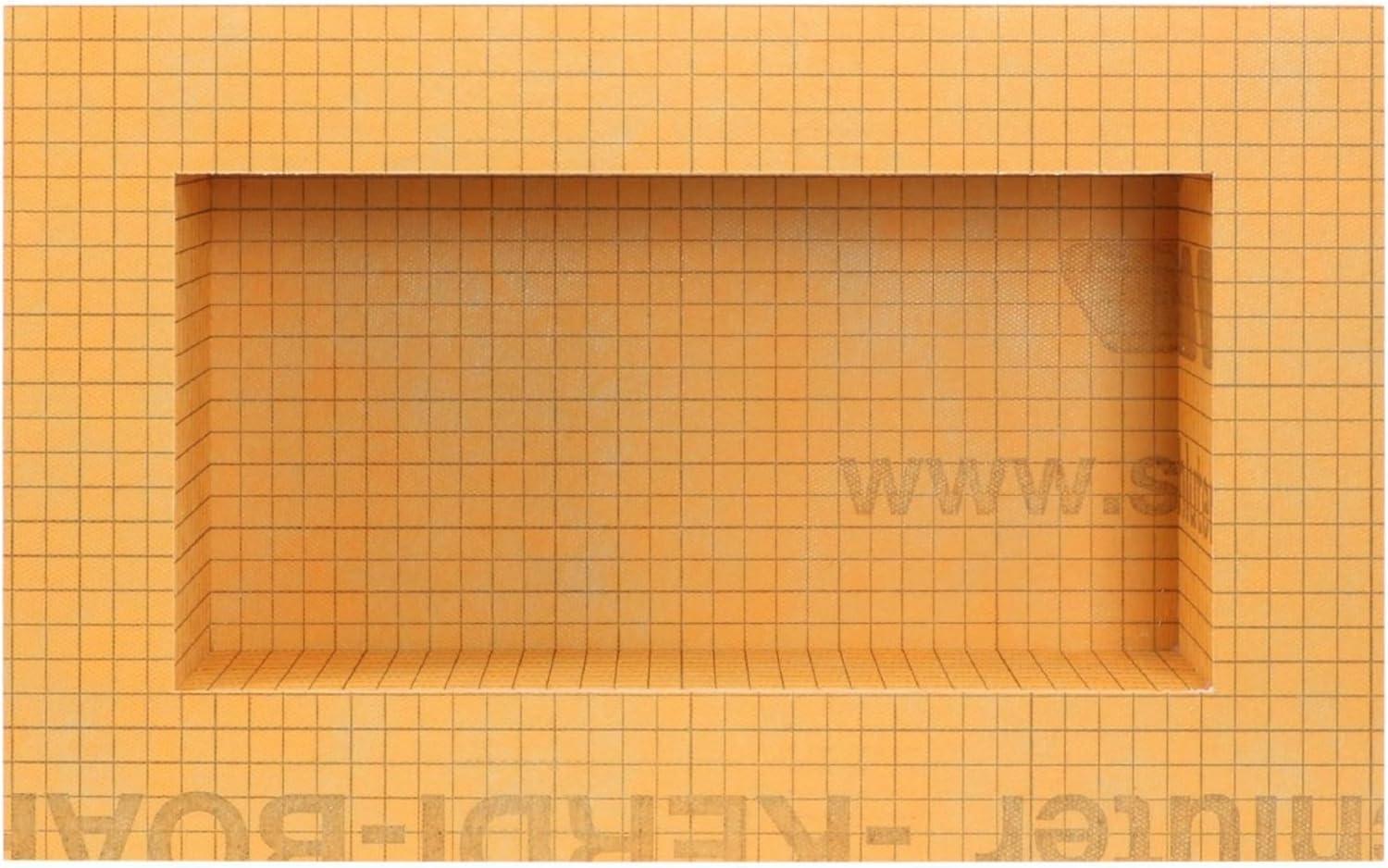 Schluter Kerdi Board Prefabricated Shower Niche with Pre-Sealed Inside Corners for Bathroom Renovation - 12-Inch Width, 6-Inch Height - KB12SN305152A