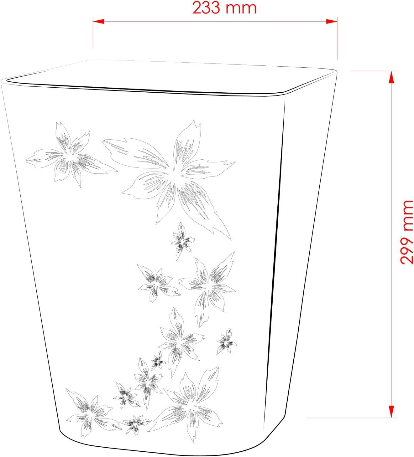 Orange Plastic Rectangular Kitchen Trash Bins, 12 Liter