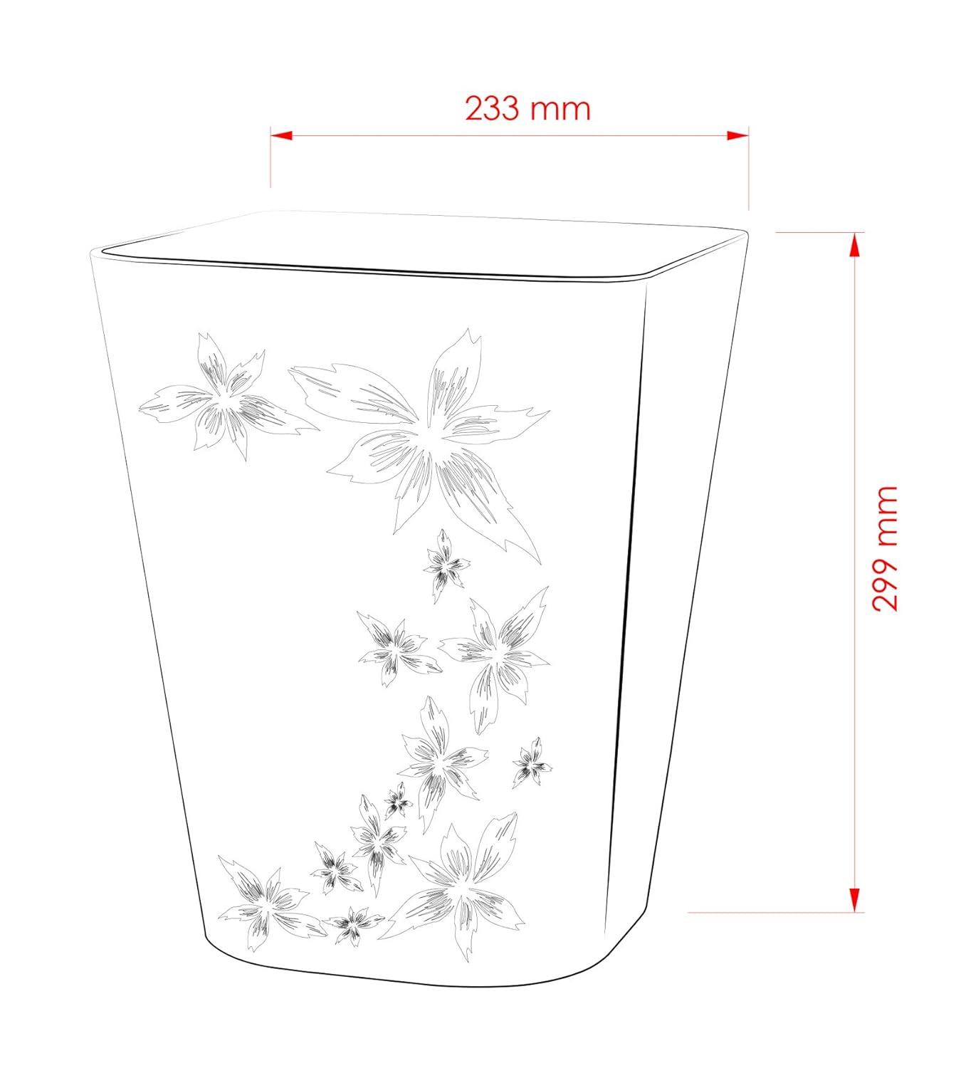 Orange Plastic Rectangular Kitchen Trash Bins, 12 Liter