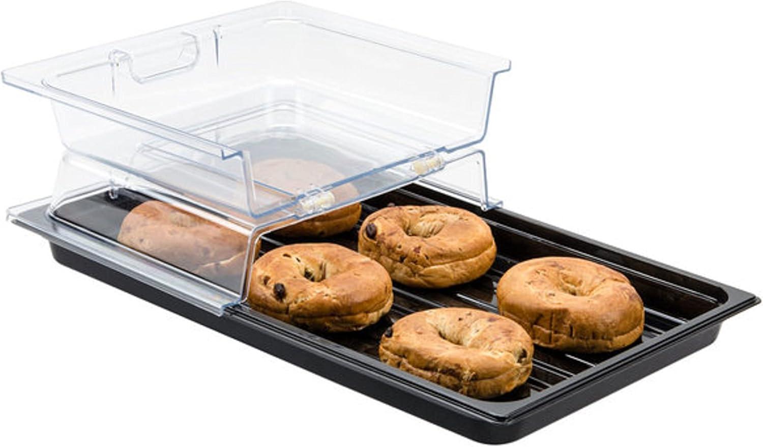 TrueCraftware- 21" x 13" x 3" Full Size Polycarbonate Hinged Dome Cover Opens on both ends Clear Color- Food Pan Cover Pastry Cover Display Cover Serving Platter Cover Clear Food Pan Cover