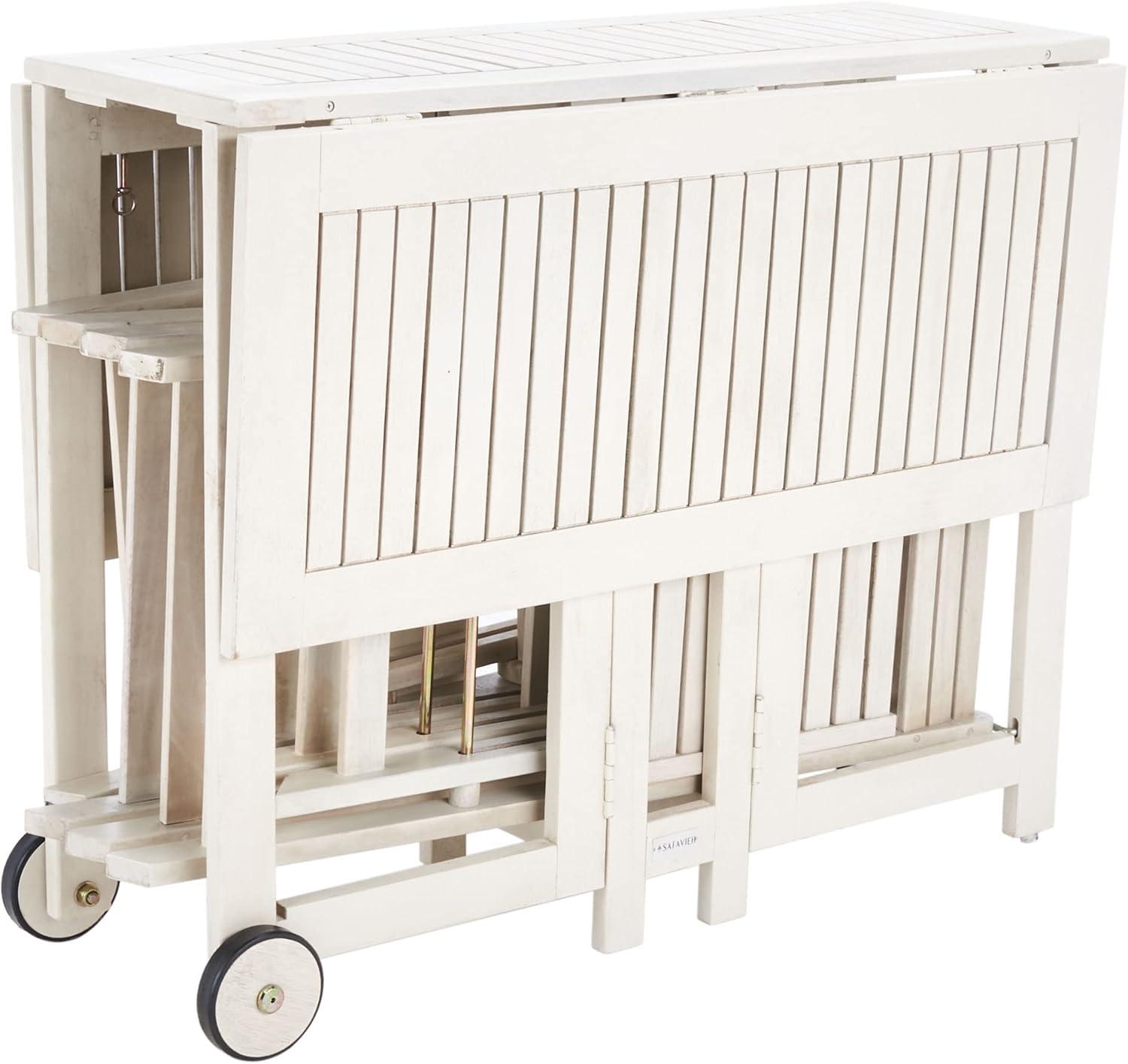 Arvin Table And 4 Chairs - Outdoor - PAT7001 - White - Safavieh