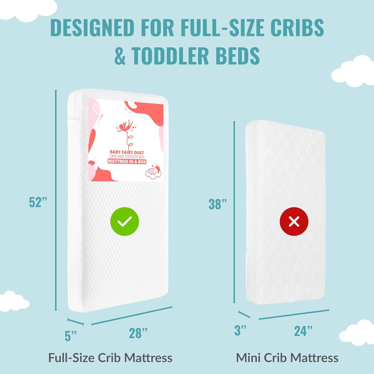 Dream On Me Baby Fairy 5” Foam Crib & Toddler Bed Mattress