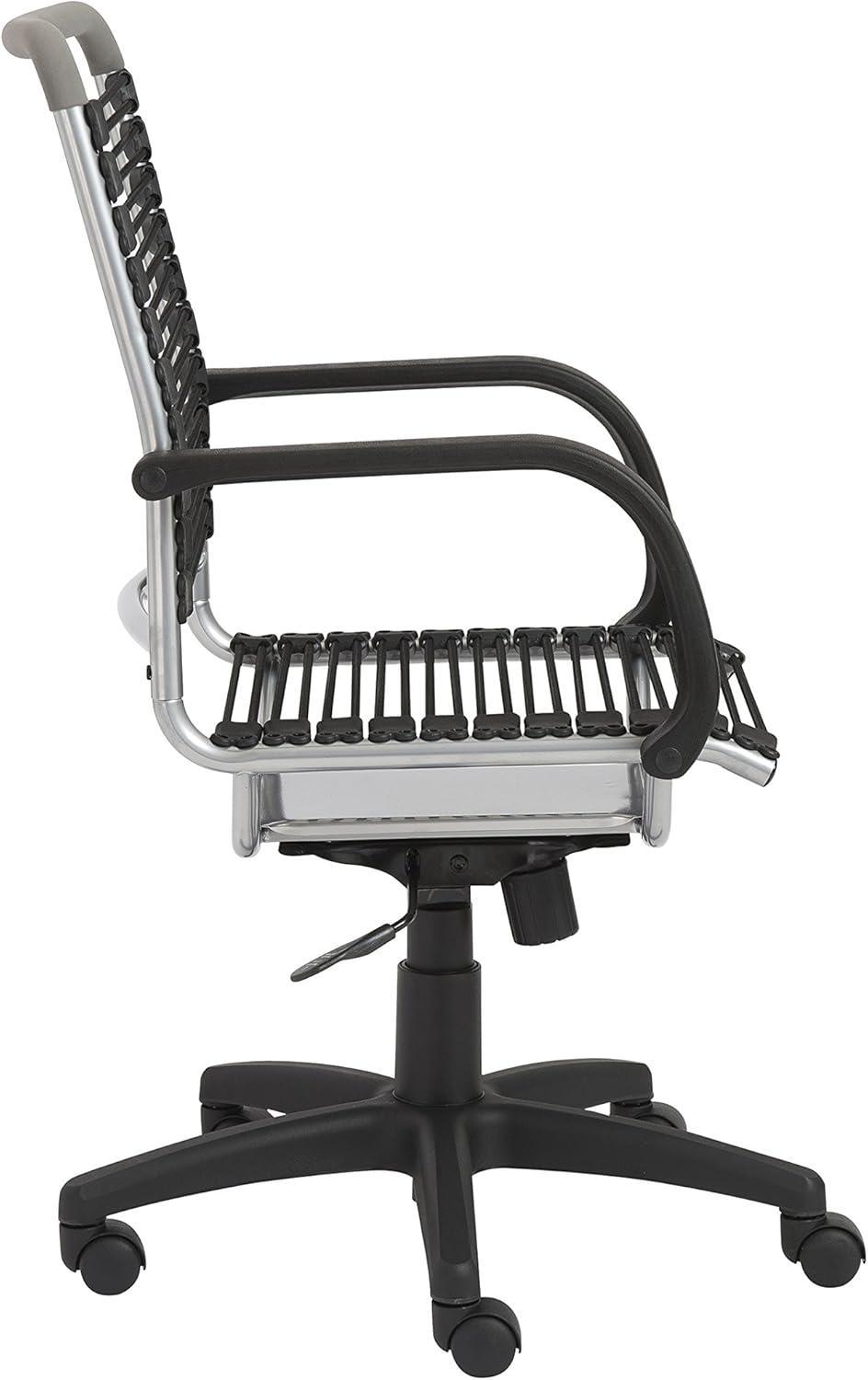 Black Aluminum High Back Swivel Bungee Office Chair