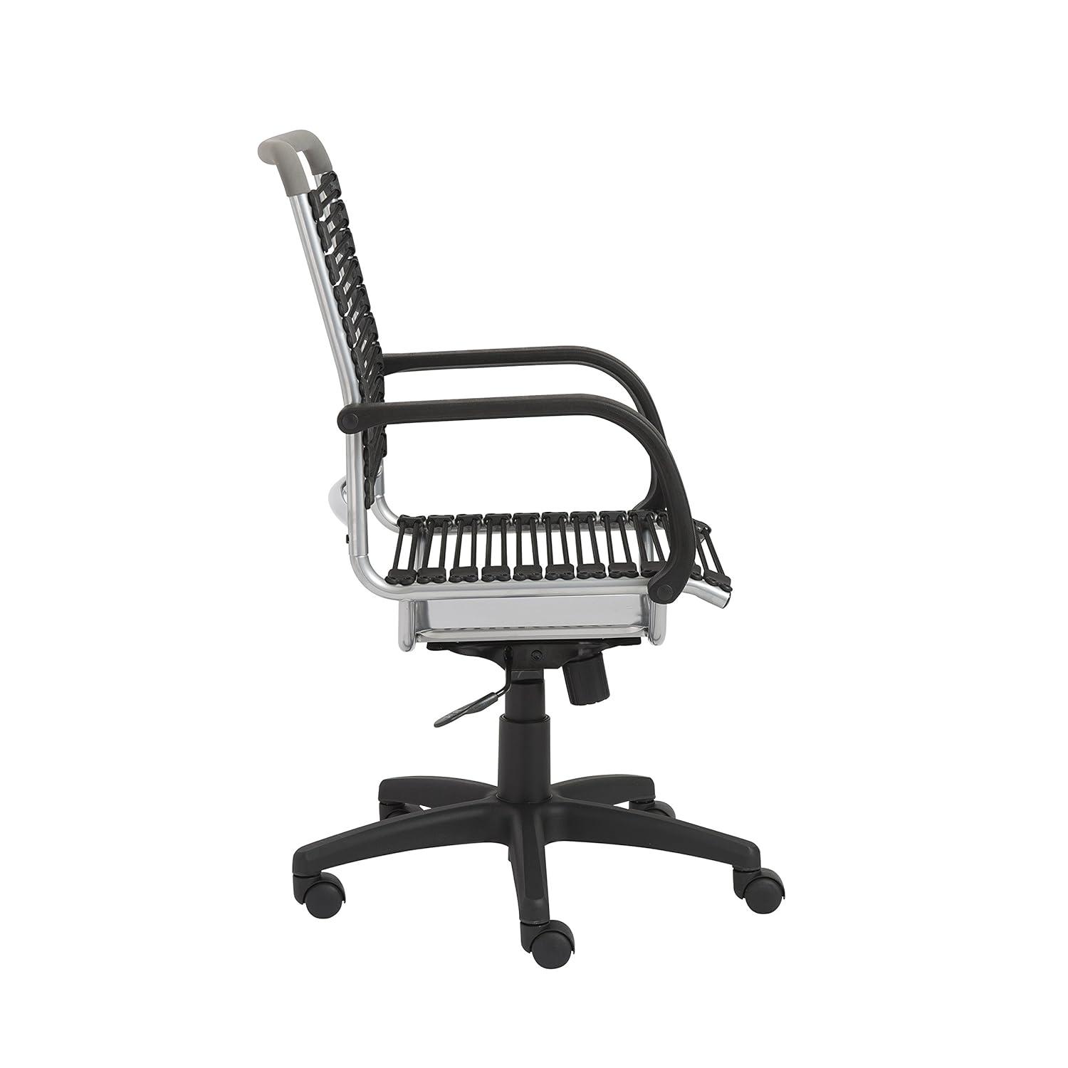Black Aluminum High Back Swivel Bungee Office Chair