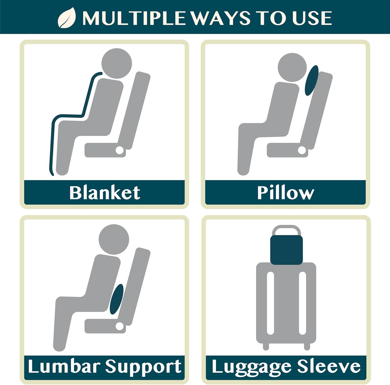 PAVILIA Travel Blanket Airplane Compact with Bag, Soft Packable Plane Throw Portable Camping Flight Essentials, Travelers Gifts Accessories, Purple