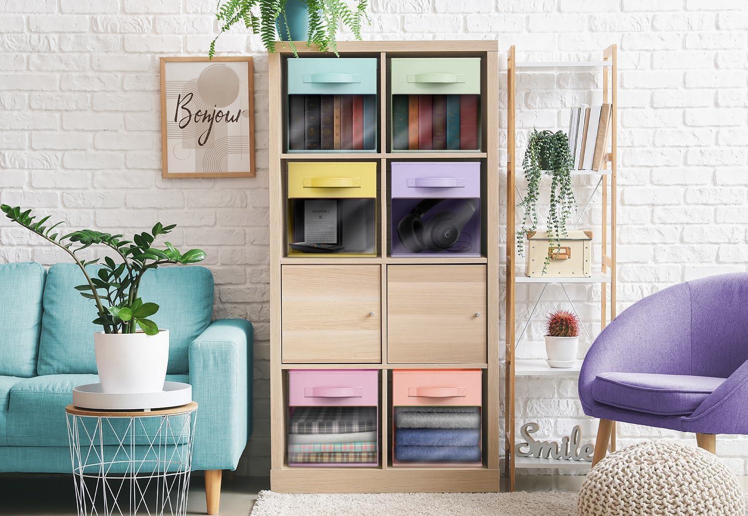 Sorbus Sorbus Storage Bins with Clear Window - 6 Foldable Baskets with Handles