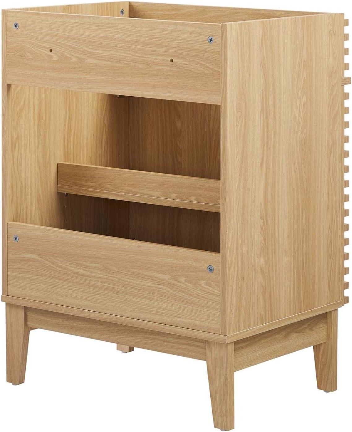 odway Render Modern Style Wood Bathroom Vanity Cabinet in Oak