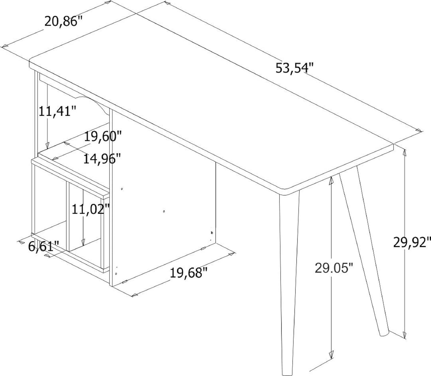 53.54" Hampton Home Office Desk - Manhattan Comfort