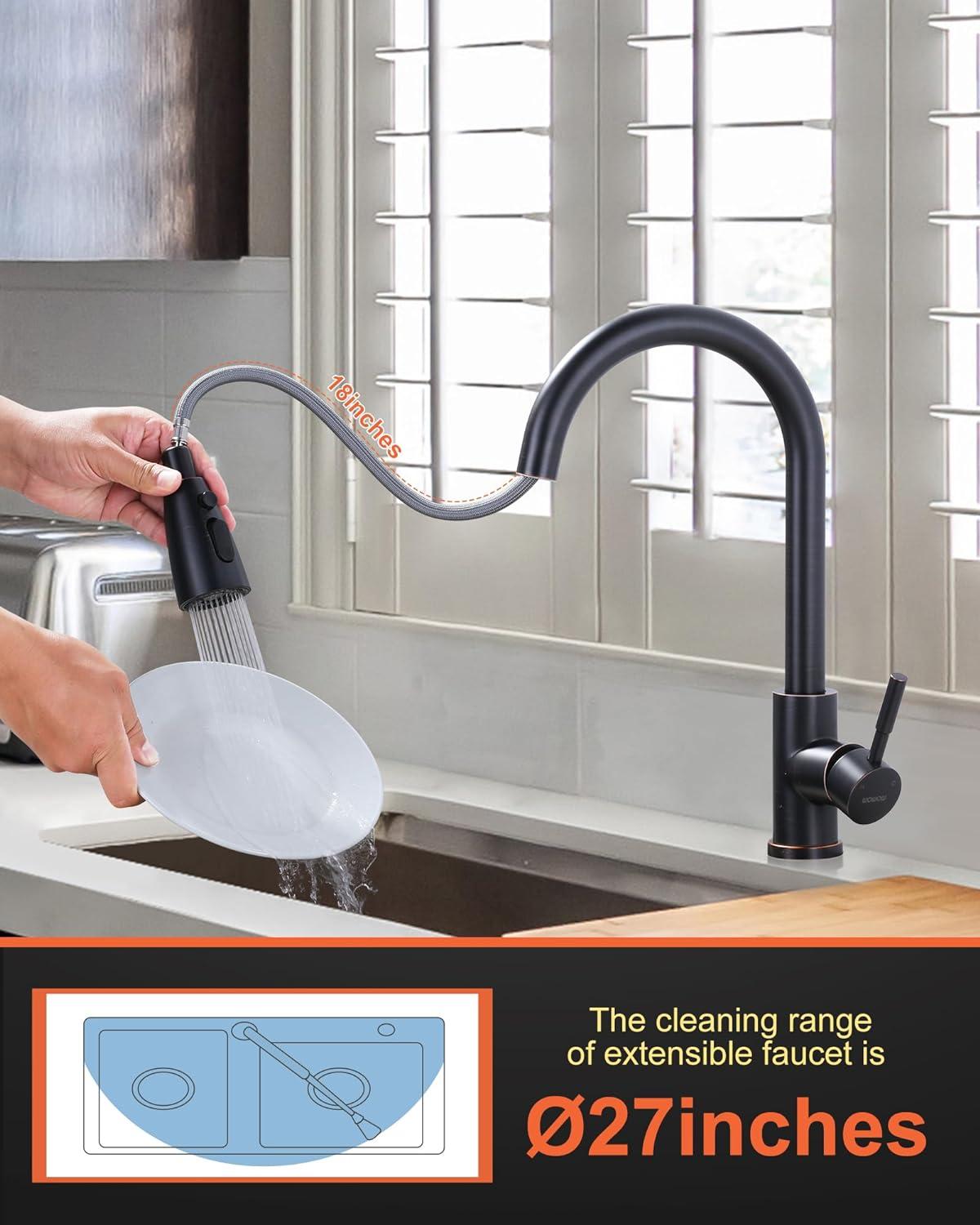 High Arc Pull Down Kitchen Faucet with Sprayer