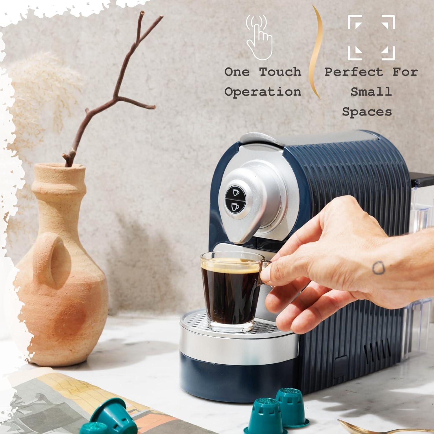 Mixpresso Espresso Machine for Nespresso Compatible Capsule, Single Serve Coffee Maker Programmable for Espresso Pods, Premium Italian 19 Bar High Pressure Pump 27oz 1400w Black Coffee Maker