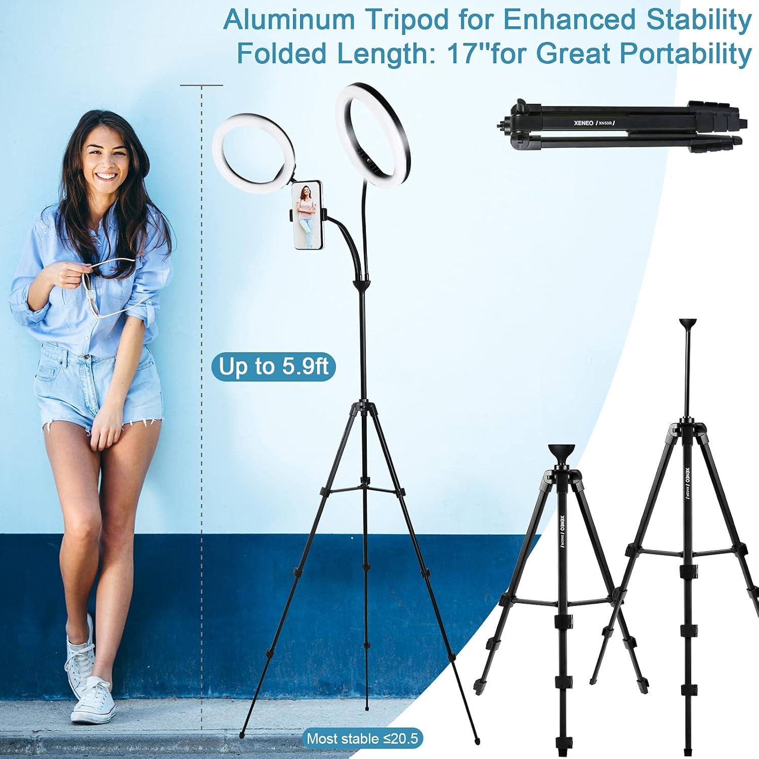 Dual 10'' LED Ring Light with Tripod Stand and Phone Holders