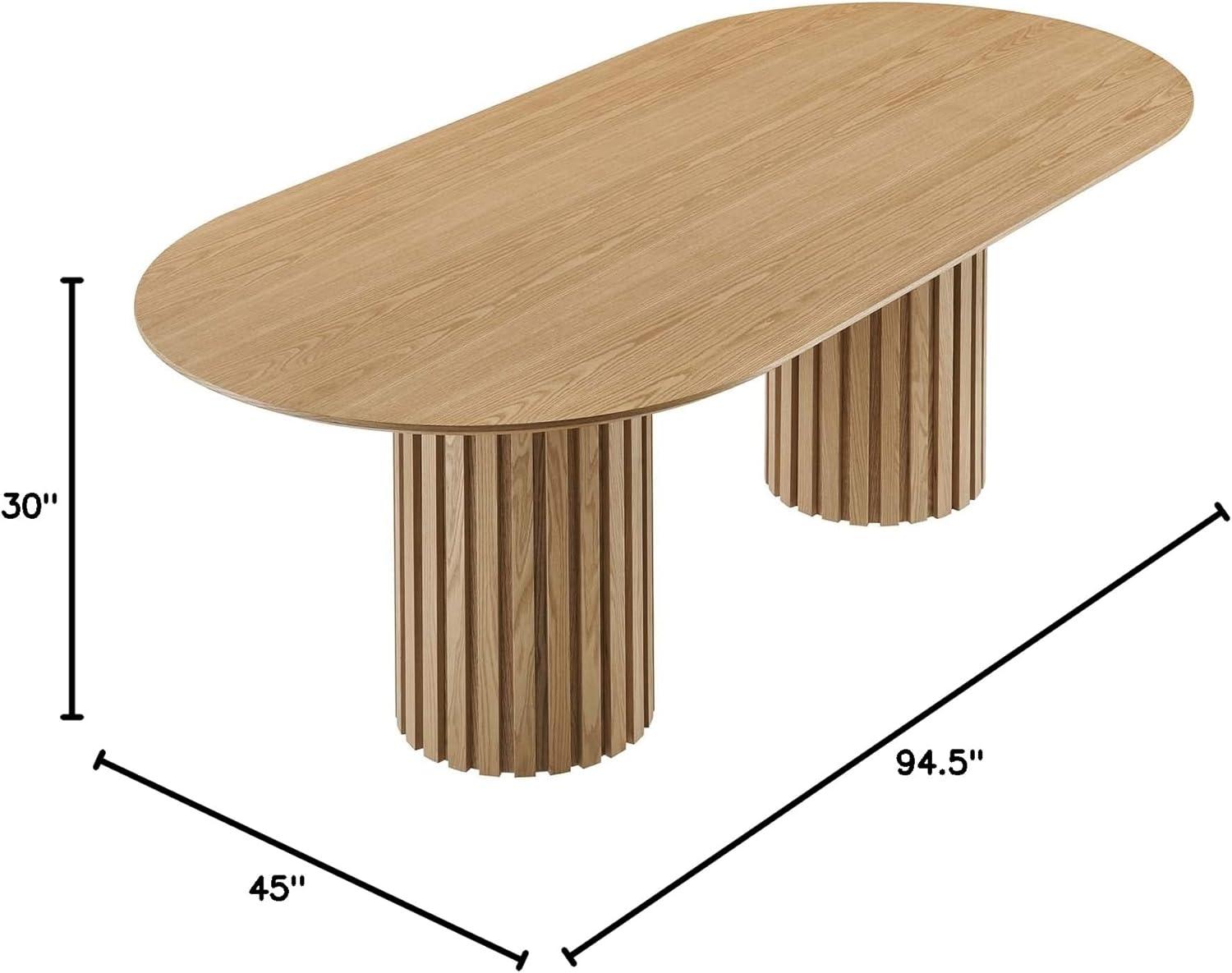 Senja 95" Oval Dining Table-EEI-6065-OAK-SET