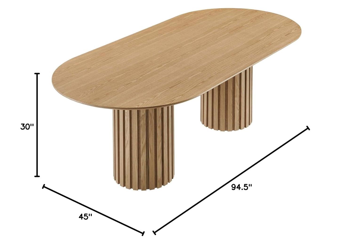 Senja 95" Oval Dining Table-EEI-6065-OAK-SET