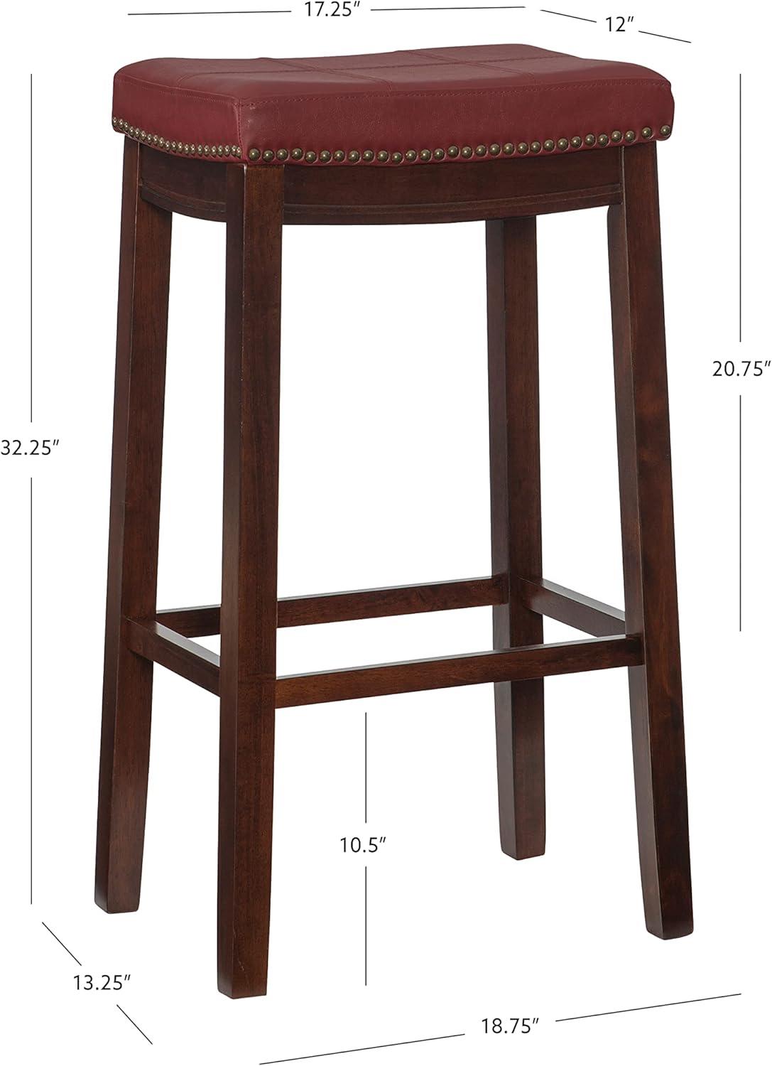 Padded Saddle Seat Barstool Hardwood - Linon