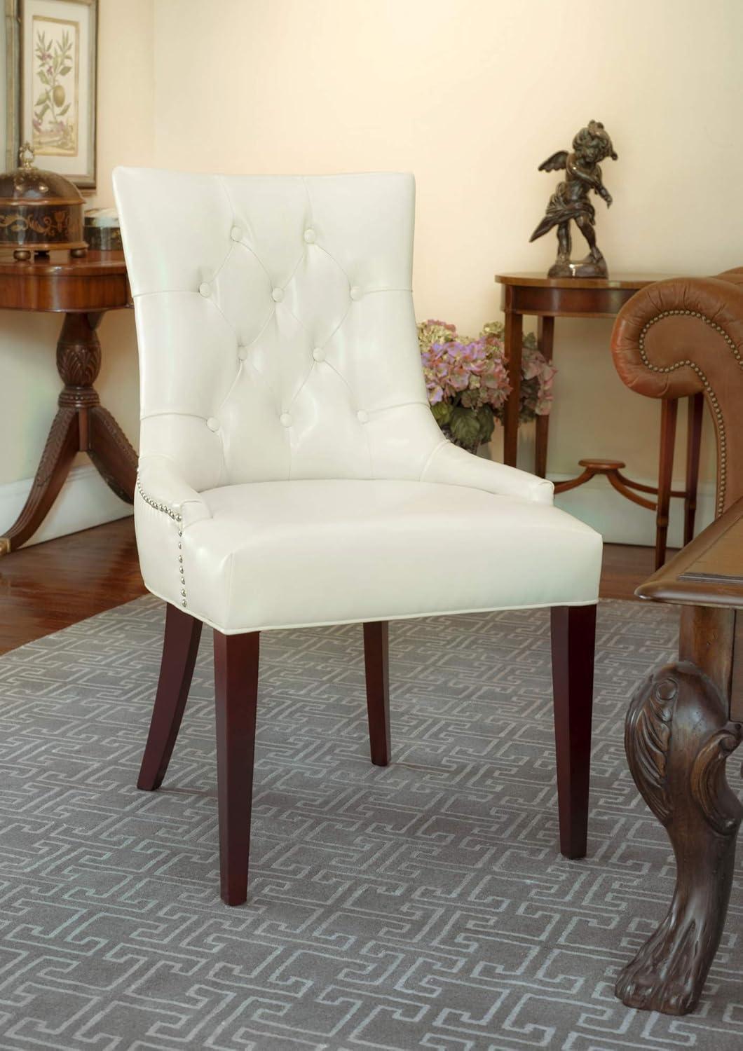Amanda 19''H Tufted Chair with Nickel Nail Heads - Antique Gold - Safavieh.