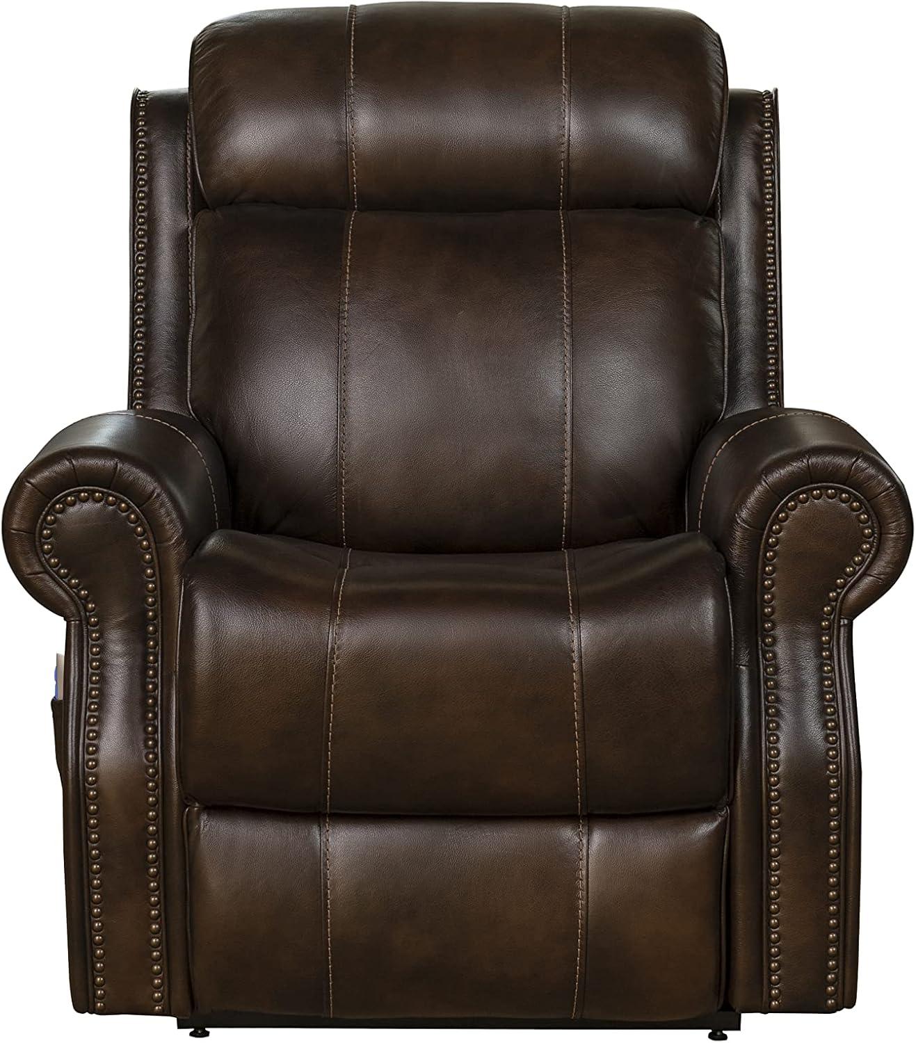 Classic Tonya Brown Leather Power Lift Recliner with Dual Motor