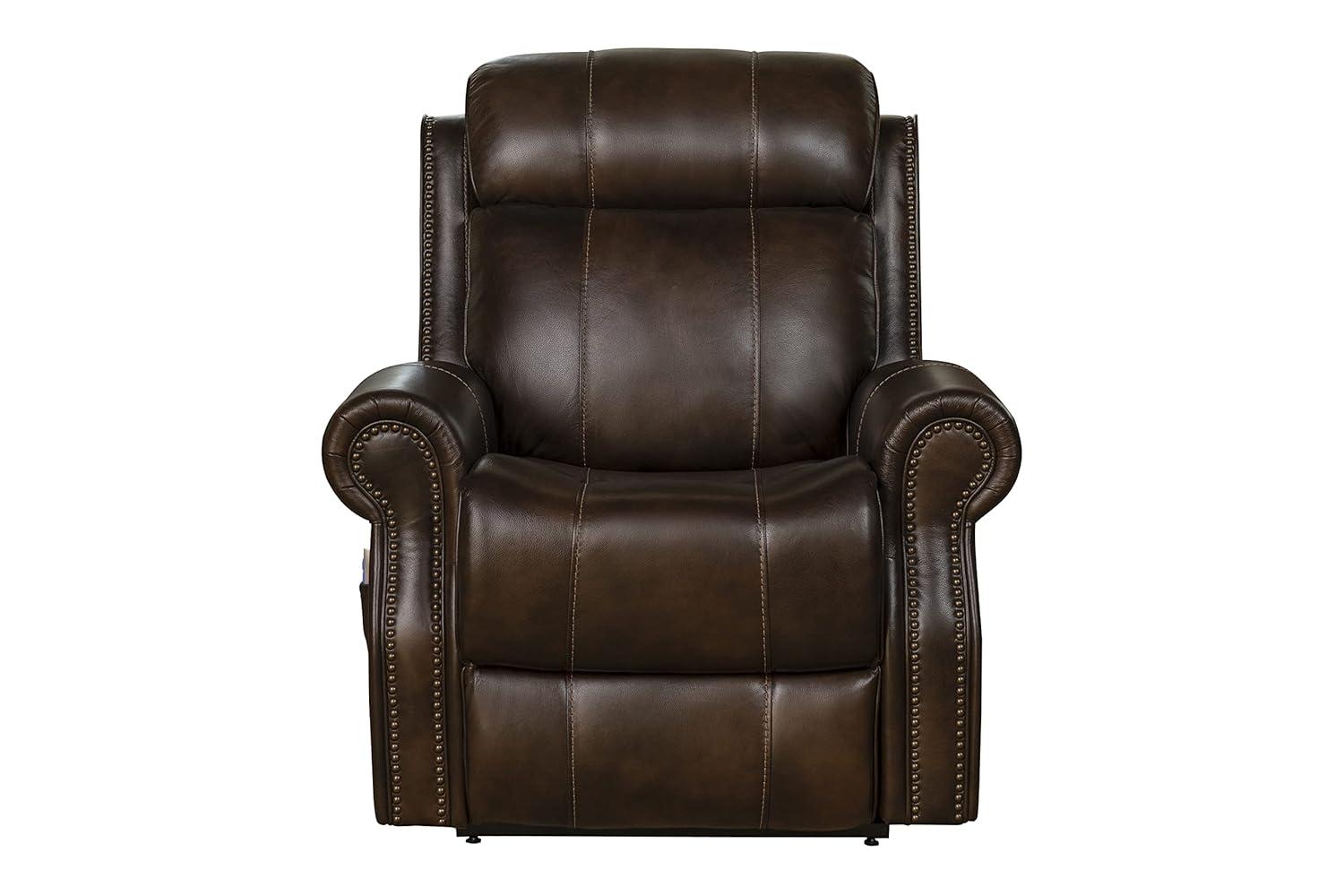 Classic Tonya Brown Leather Power Lift Recliner with Dual Motor