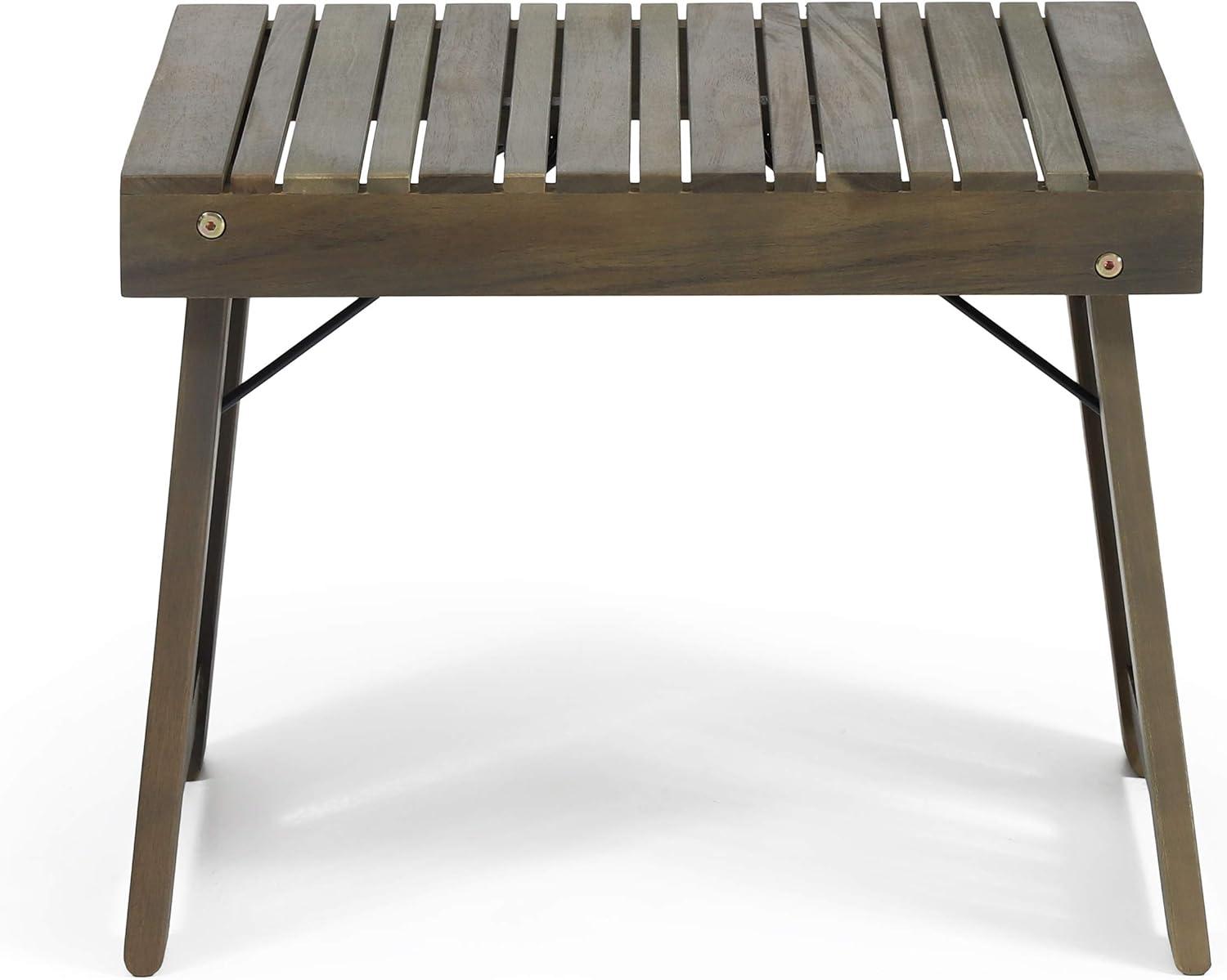 Kyoto Acacia Wood Folding Side Table: Compact, Water-Resistant Patio Furniture - Christopher Knight Home