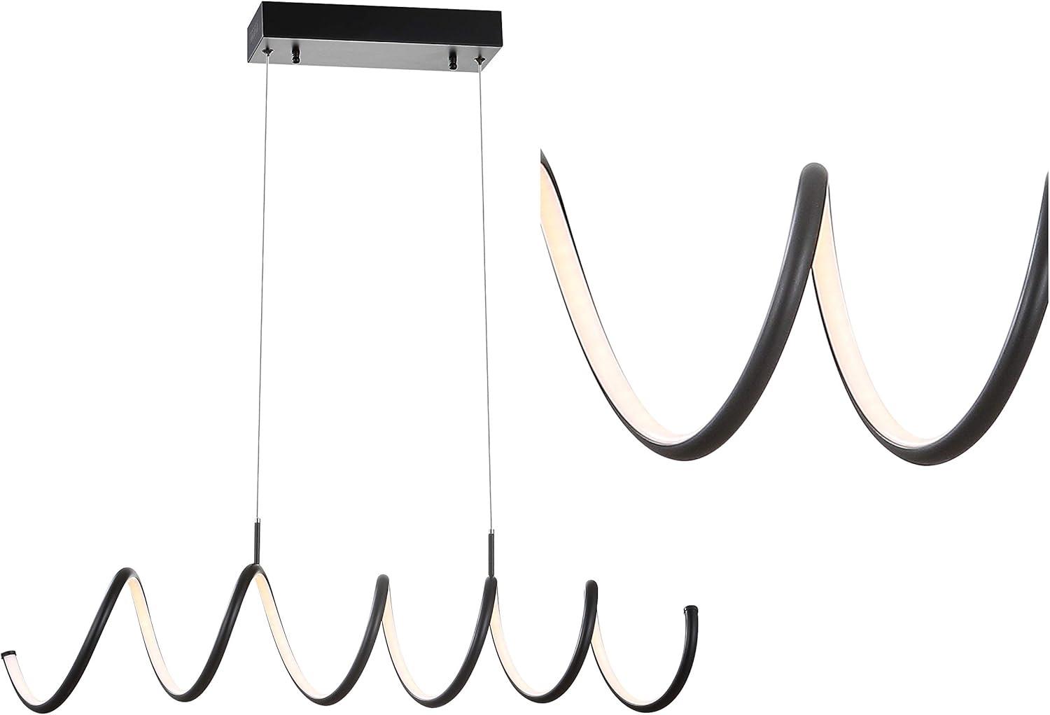 Ali 31" Black Matte Adjustable LED Metal Linear Pendant