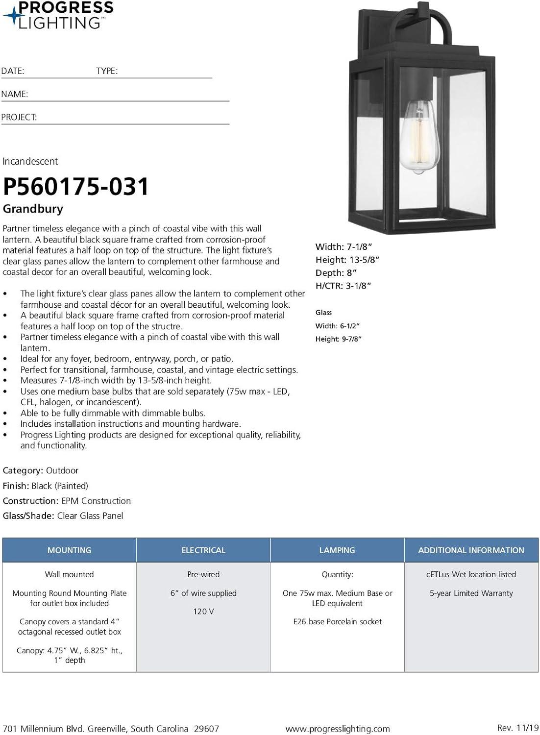 Coastal-Inspired Black Bronze Outdoor Lantern with Clear Glass